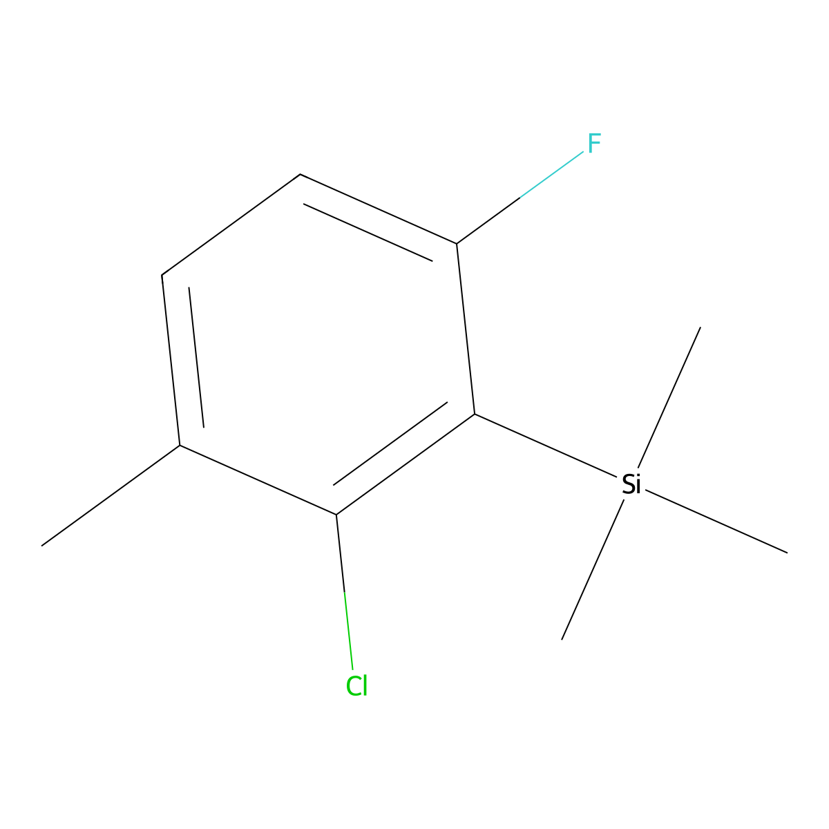 (2-Chloro-6-fluoro-3-methylphenyl)trimethylsilane molecular structure, CAS 3002433-52-2