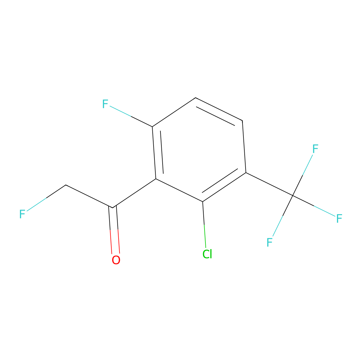 1-(2-Chloro-6-fluoro-3-(trifluoromethyl)phenyl)-2-fluoroethanone molecular structure, CAS 3002434-00-3