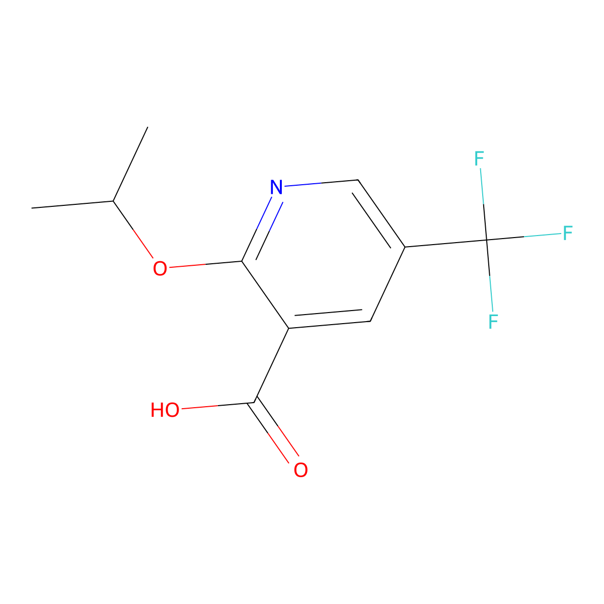 2-Isopropoxy-5-(trifluoromethyl)nicotinic acid molecular structure, CAS 3002434-28-5