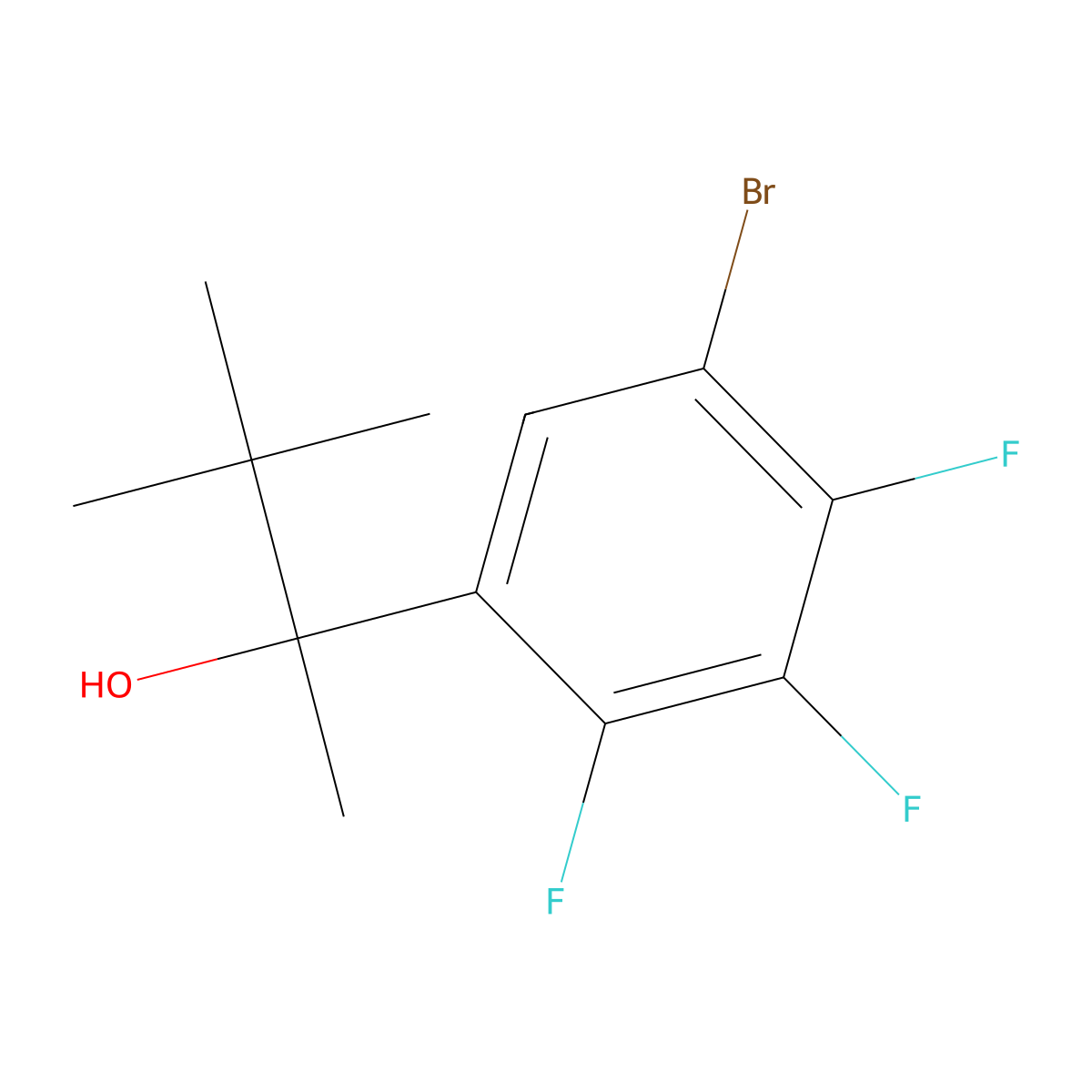 2-(5-Bromo-2,3,4-trifluorophenyl)-3,3-dimethylbutan-2-ol molecular structure, CAS 3002434-44-5