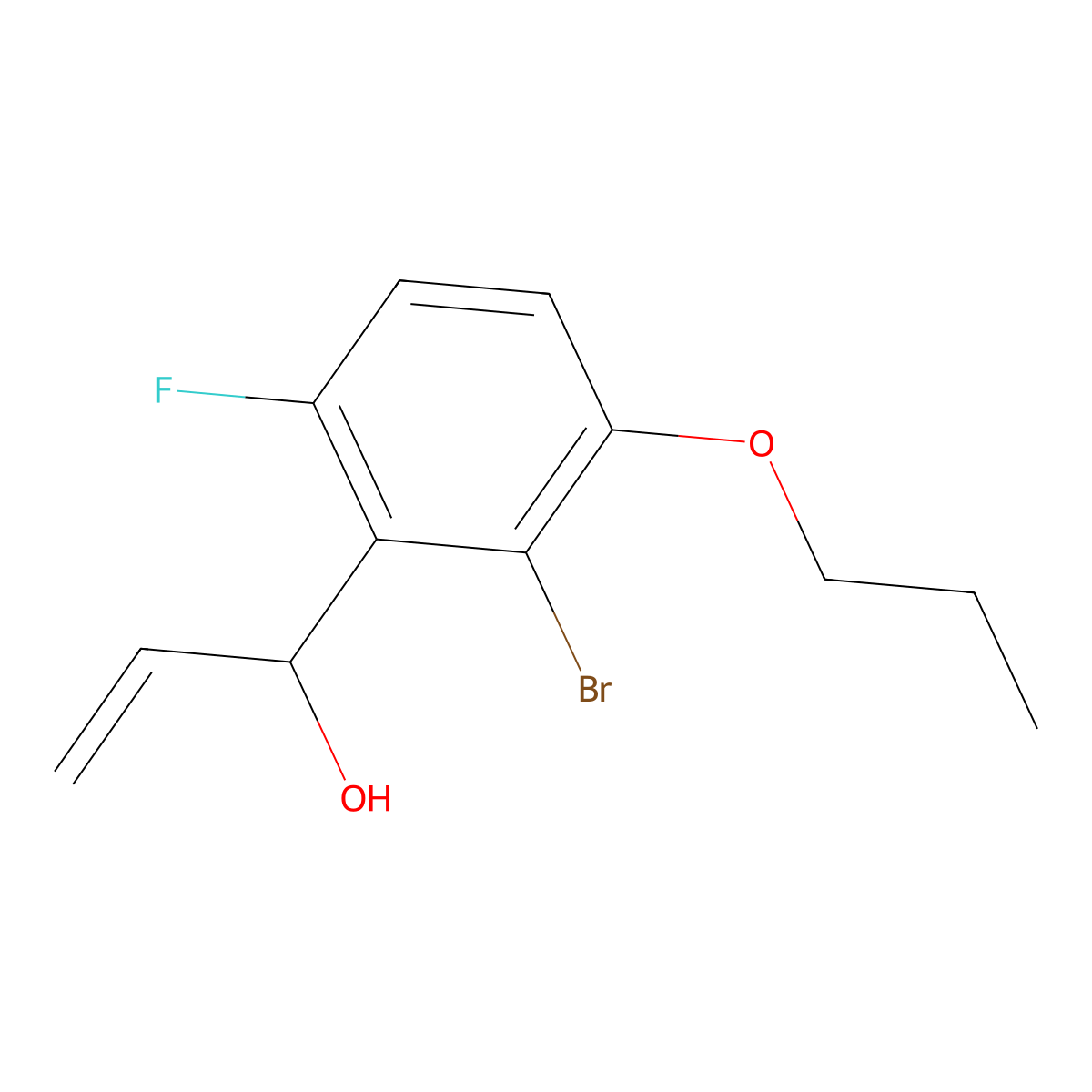 1-(2-Bromo-6-fluoro-3-propoxyphenyl)prop-2-en-1-ol molecular structure, CAS 3002435-33-5