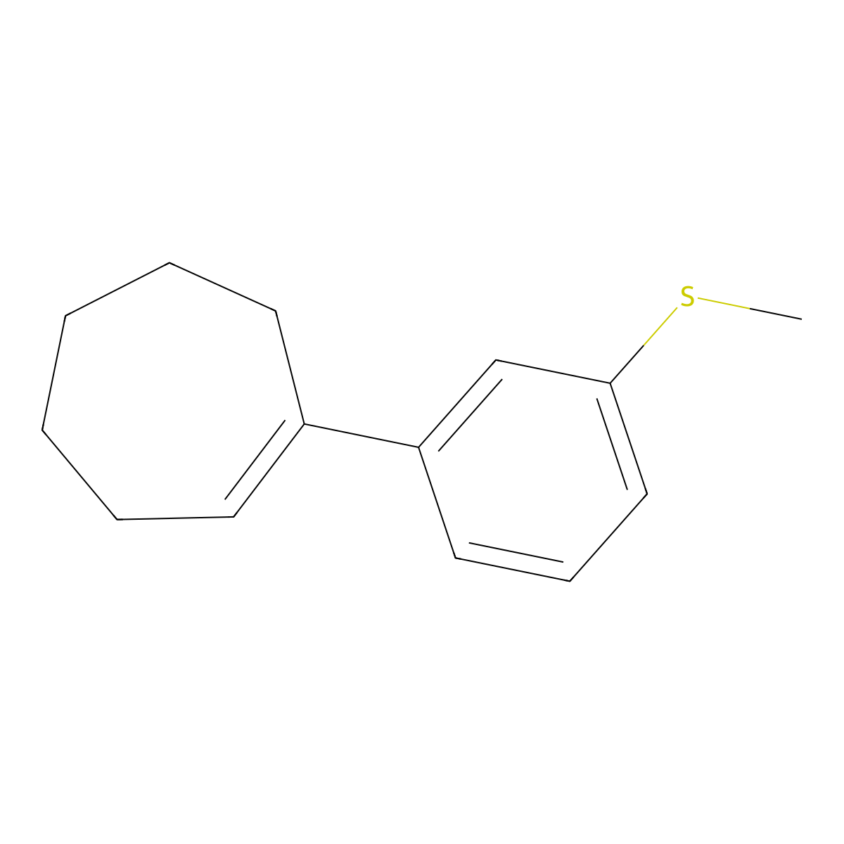 (3-(Cyclohept-1-en-1-yl)phenyl)(methyl)sulfane molecular structure, CAS 3002435-37-9