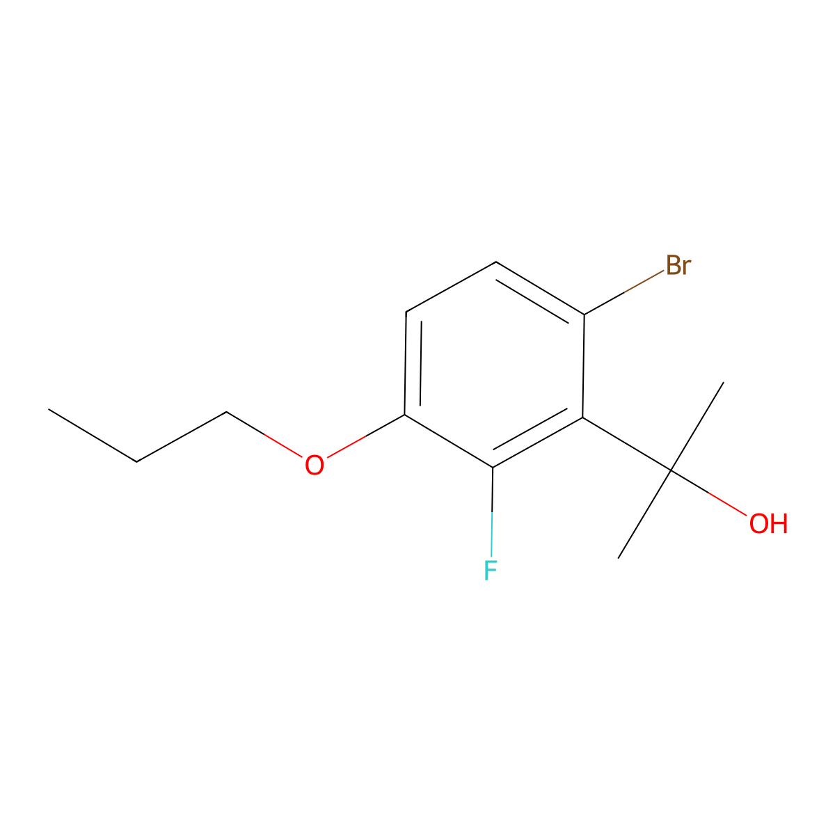 2-(6-Bromo-2-fluoro-3-propoxyphenyl)propan-2-ol molecular structure, CAS 3002435-76-6