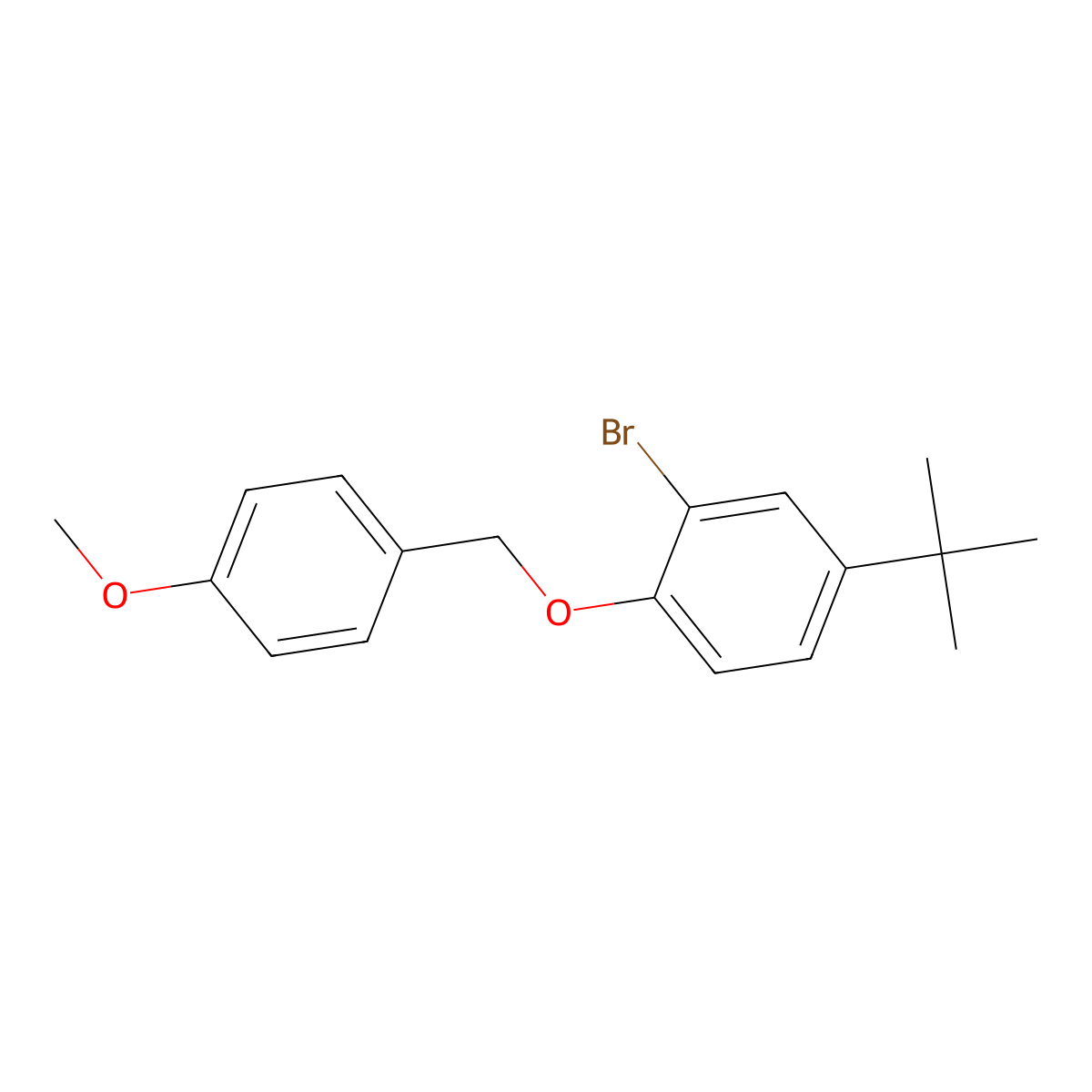 2-Bromo-4-(tert-butyl)-1-((4-methoxybenzyl)oxy)benzene molecular structure, CAS 3002435-83-5