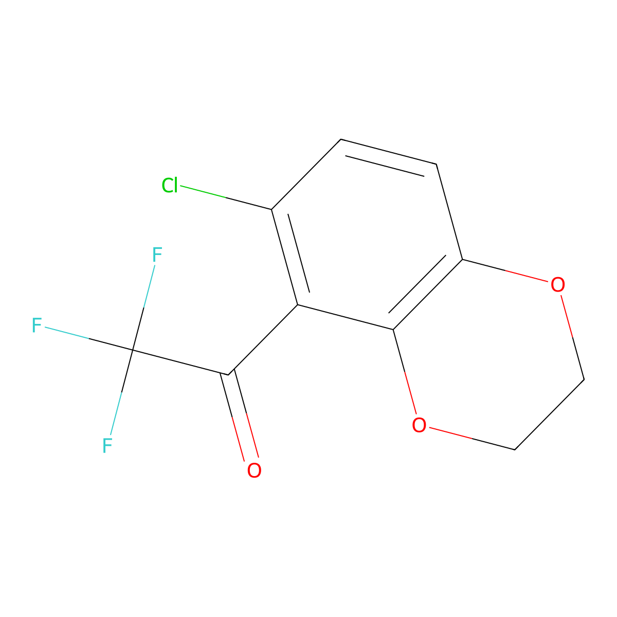 1-(6-Chloro-2,3-dihydrobenzo[b][1,4]dioxin-5-yl)-2,2,2-trifluoroethanone molecular structure, CAS 3002435-88-0