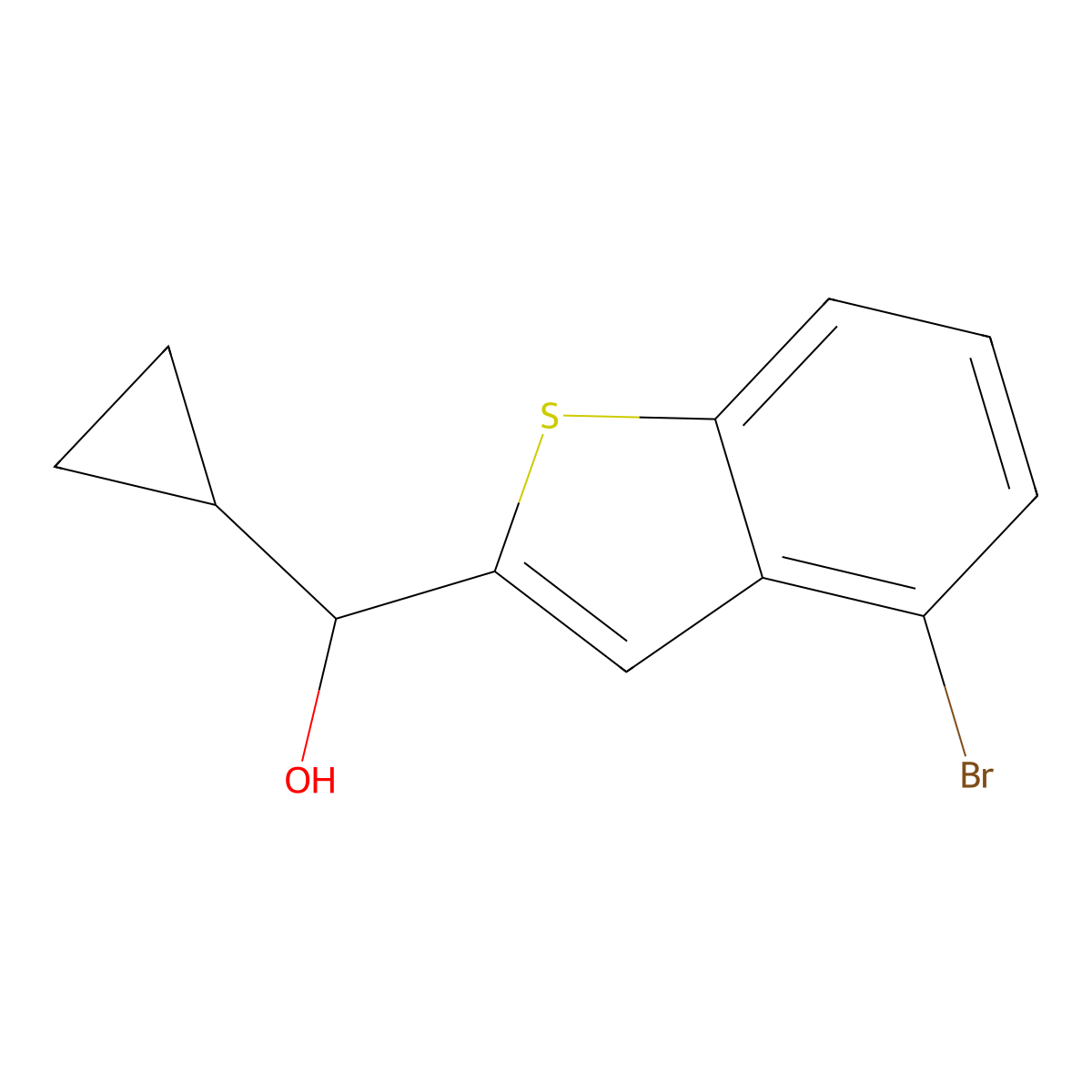 (4-BromobenZo[b]thiophen-2-yl)(cyclopropyl)methanol molecular structure, CAS 3002435-91-5