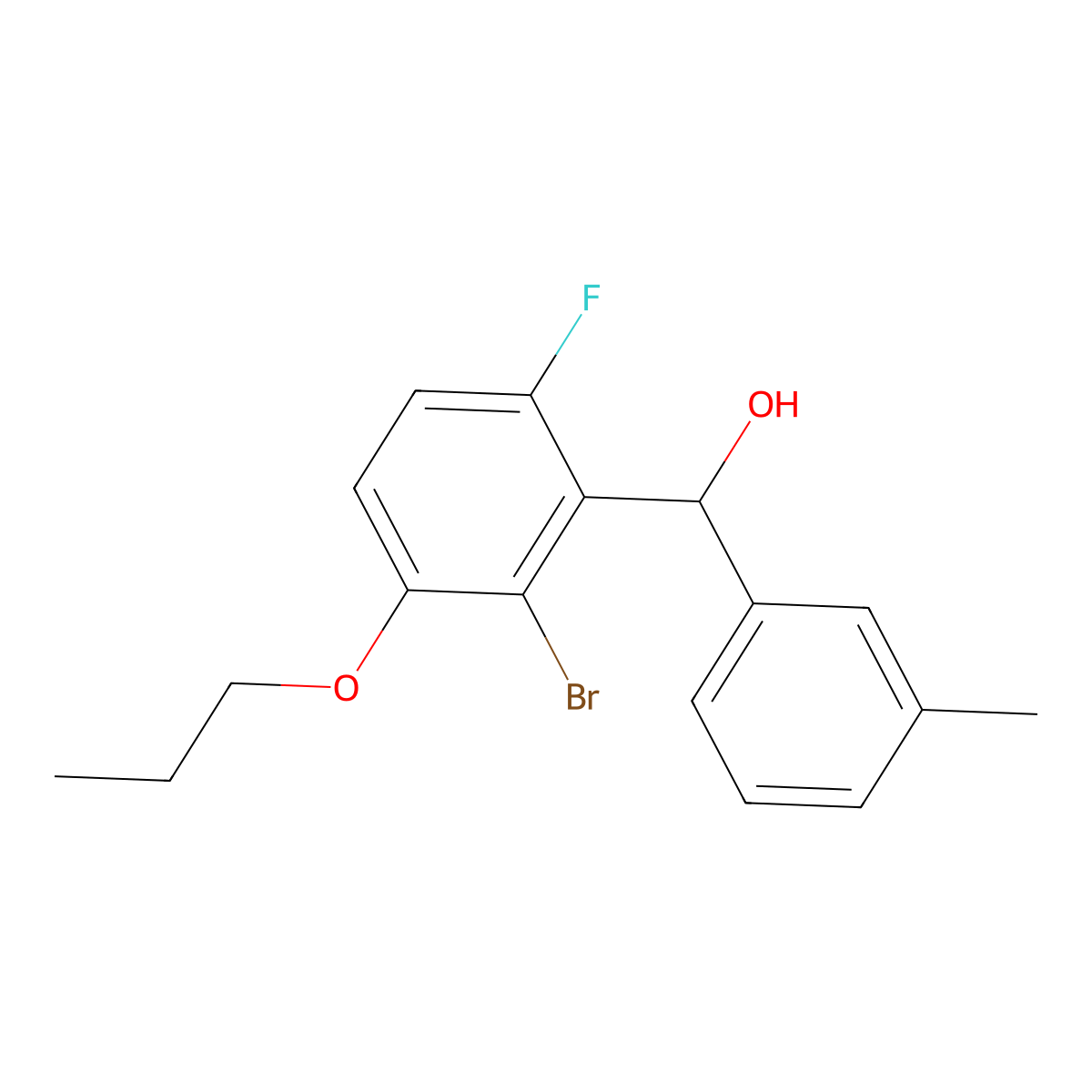 (2-Bromo-6-fluoro-3-propoxyphenyl)(m-tolyl)methanol molecular structure, CAS 3002436-26-9