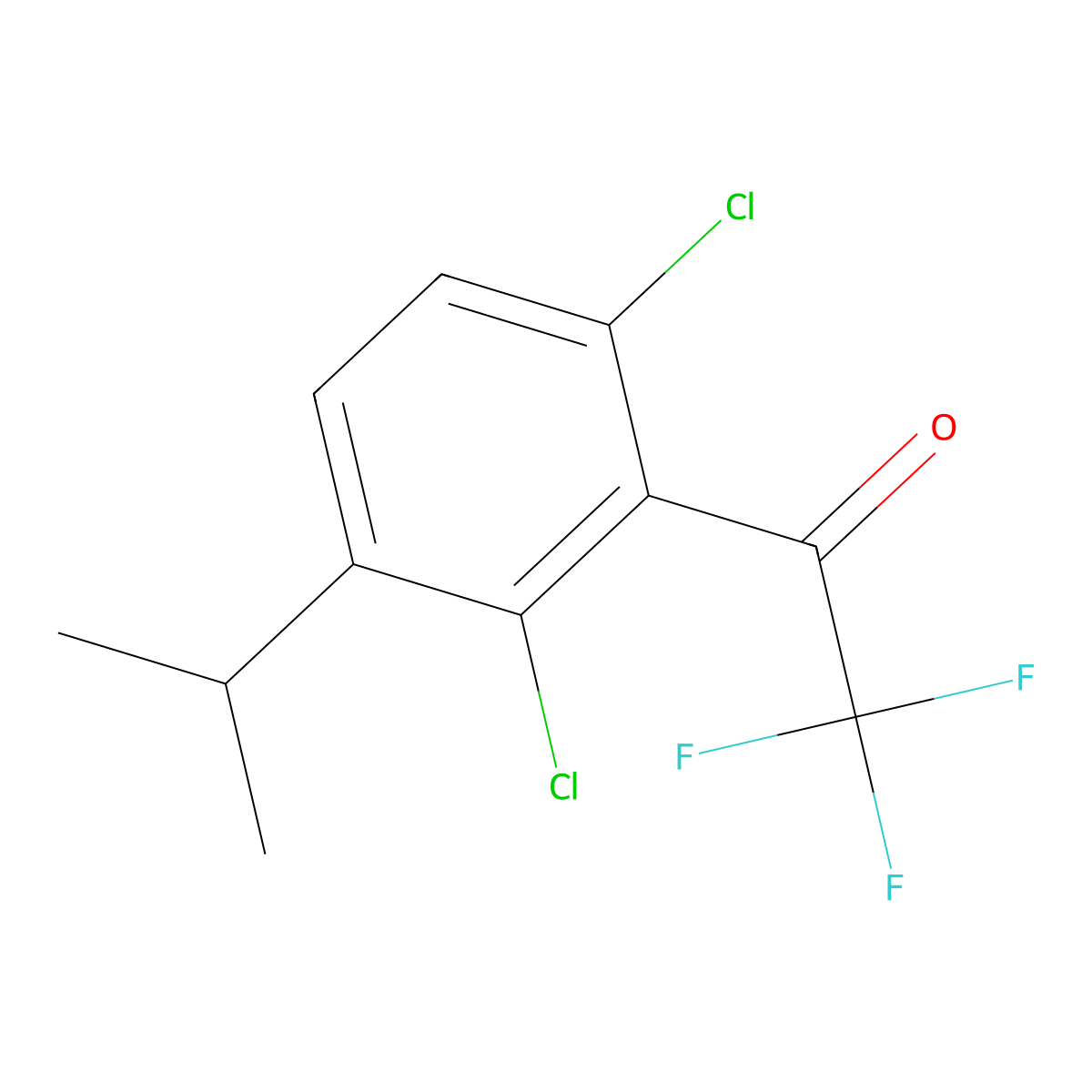 1-(2,6-Dichloro-3-isopropylphenyl)-2,2,2-trifluoroethanone molecular structure, CAS 3002436-27-0