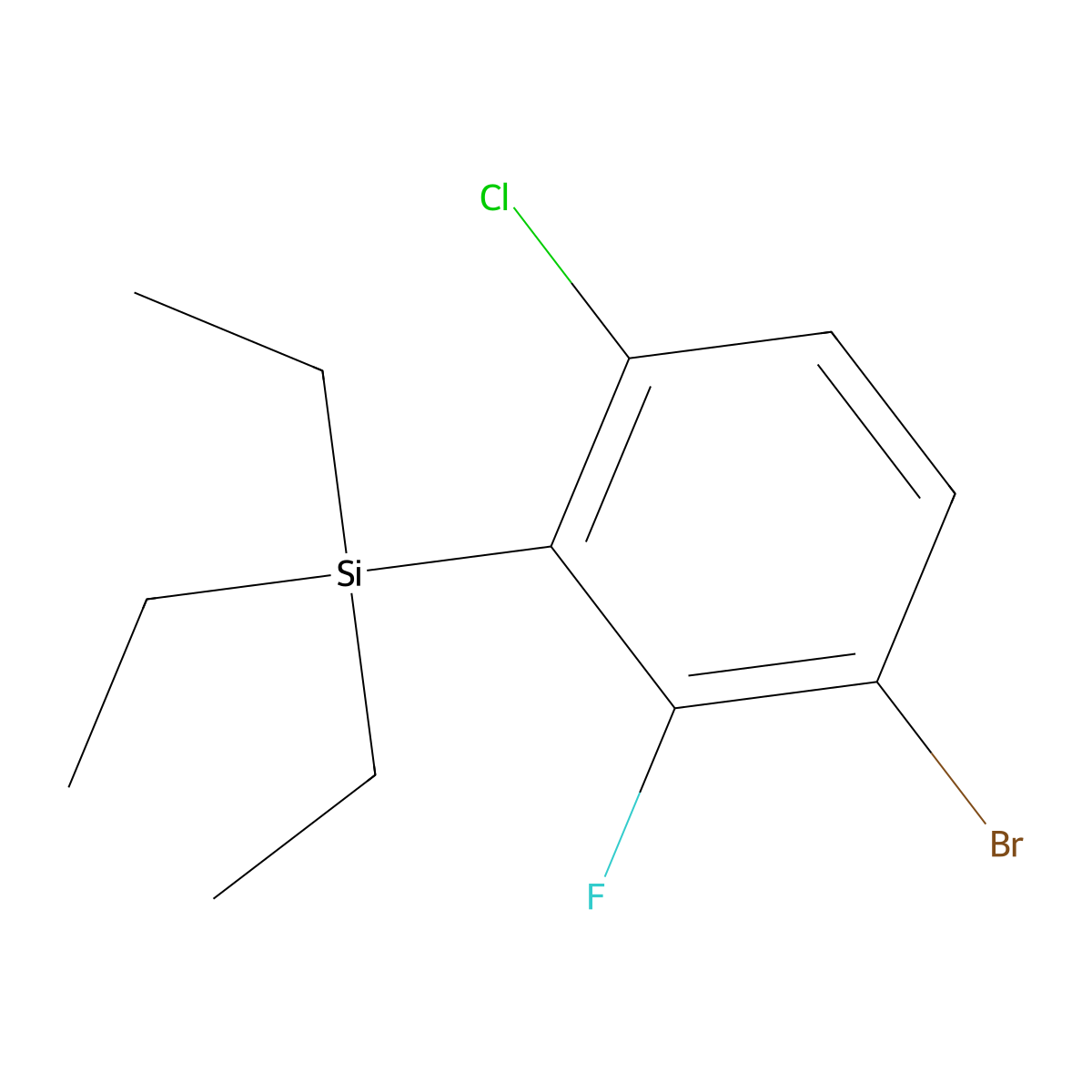 (3-Bromo-6-chloro-2-fluorophenyl)triethylsilane molecular structure, CAS 3002436-58-7