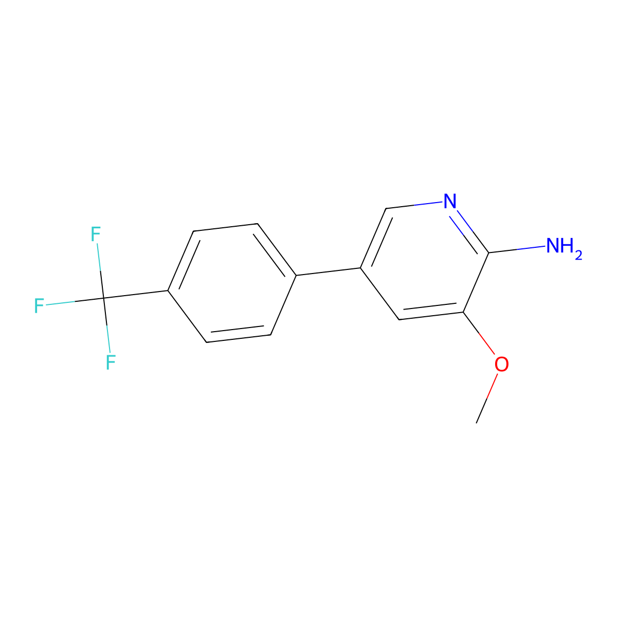 3-Methoxy-5-(4-(trifluoromethyl)phenyl)pyridin-2-amine molecular structure, CAS 3002436-71-4