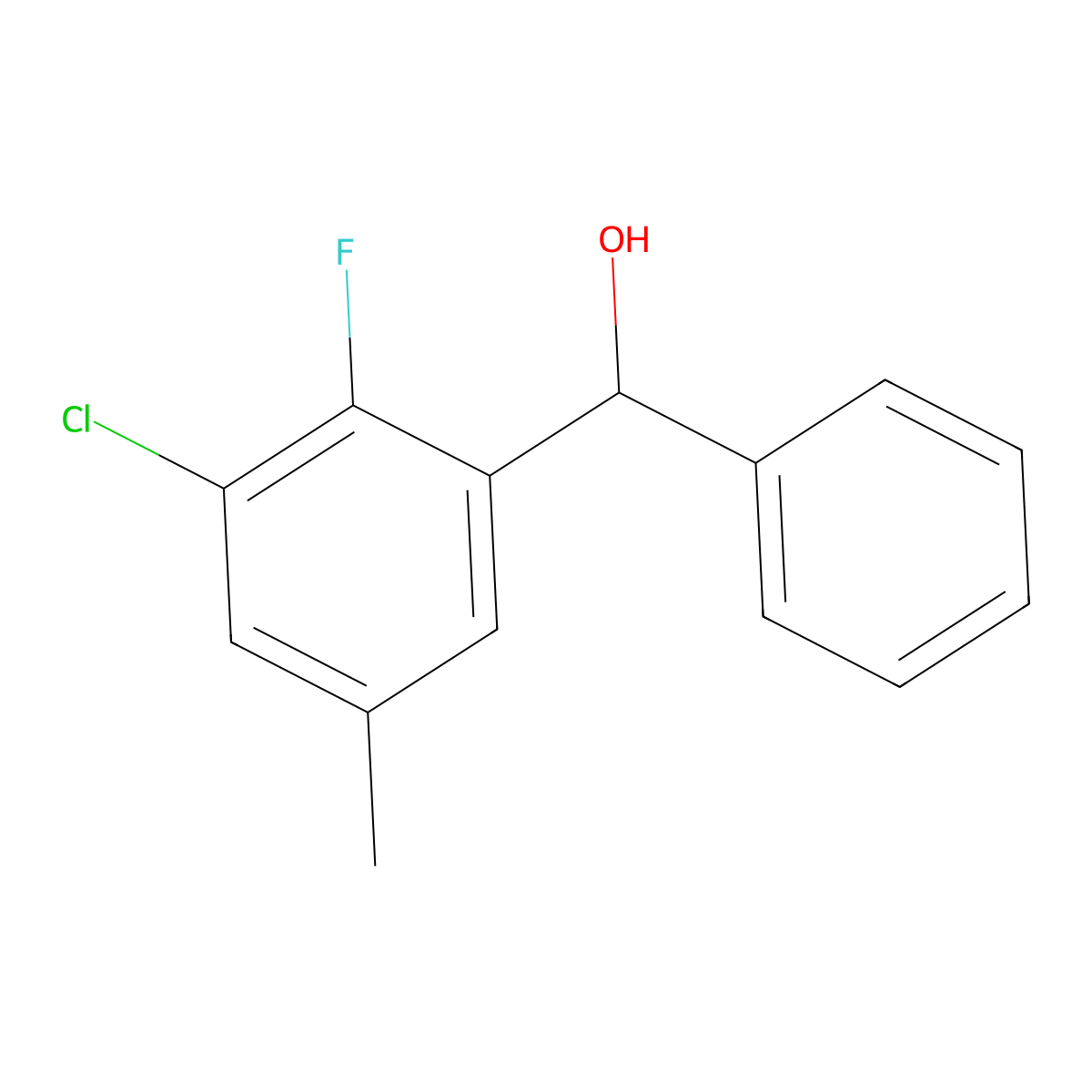 (3-Chloro-2-fluoro-5-methylphenyl)(phenyl)methanol molecular structure, CAS 3002437-03-5