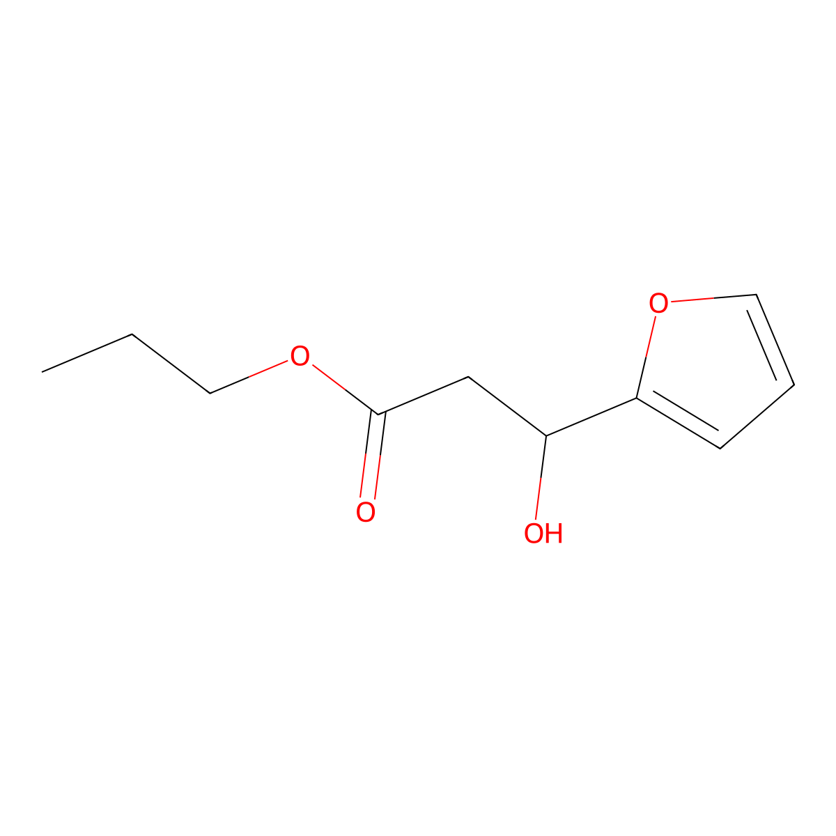 Propyl 3-(furan-2-yl)-3-hydroxypropanoate molecular structure, CAS 3002437-63-7