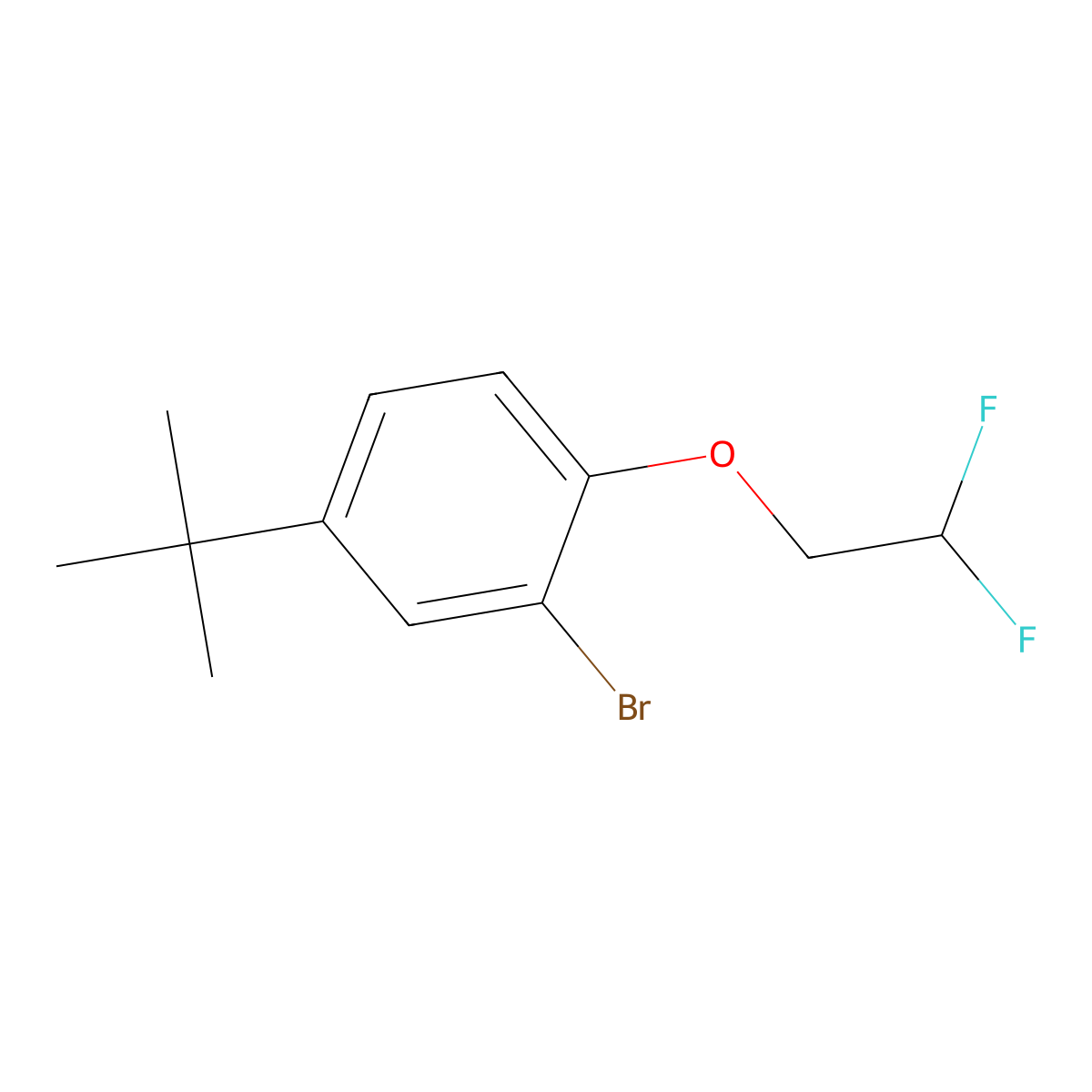 2-Bromo-4-(tert-butyl)-1-(2,2-difluoroethoxy)benzene molecular structure, CAS 3002438-07-2