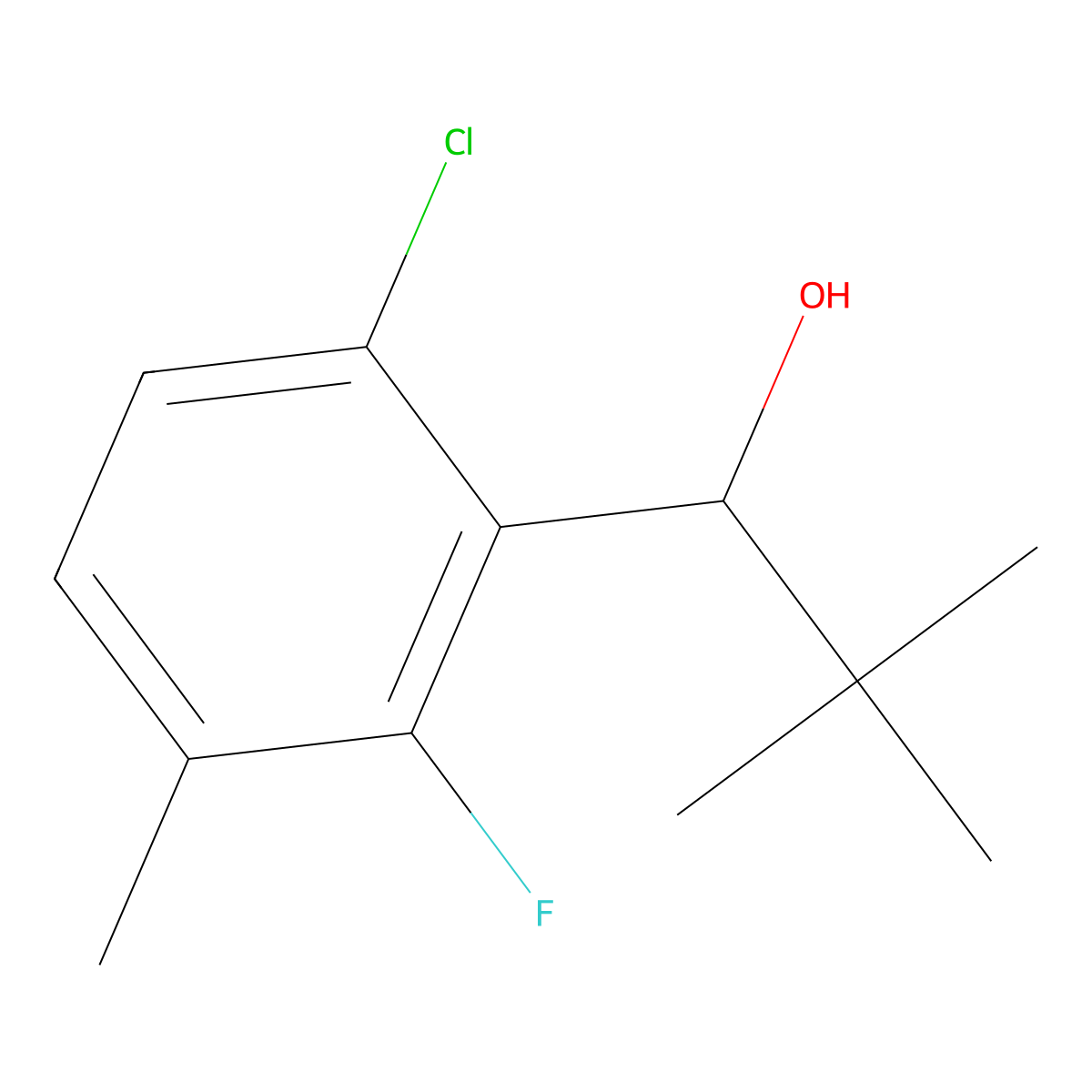 1-(6-Chloro-2-fluoro-3-methylphenyl)-2,2-dimethylpropan-1-ol molecular structure, CAS 3002438-17-4