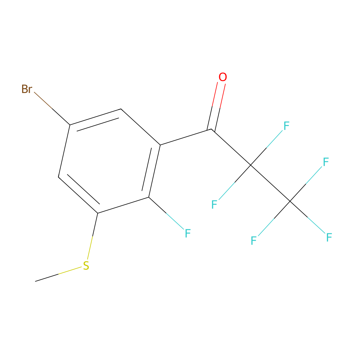 1-(5-Bromo-2-fluoro-3-(methylthio)phenyl)-2,2,3,3,3-pentafluoropropan-1-one molecular structure, CAS 3002438-38-9