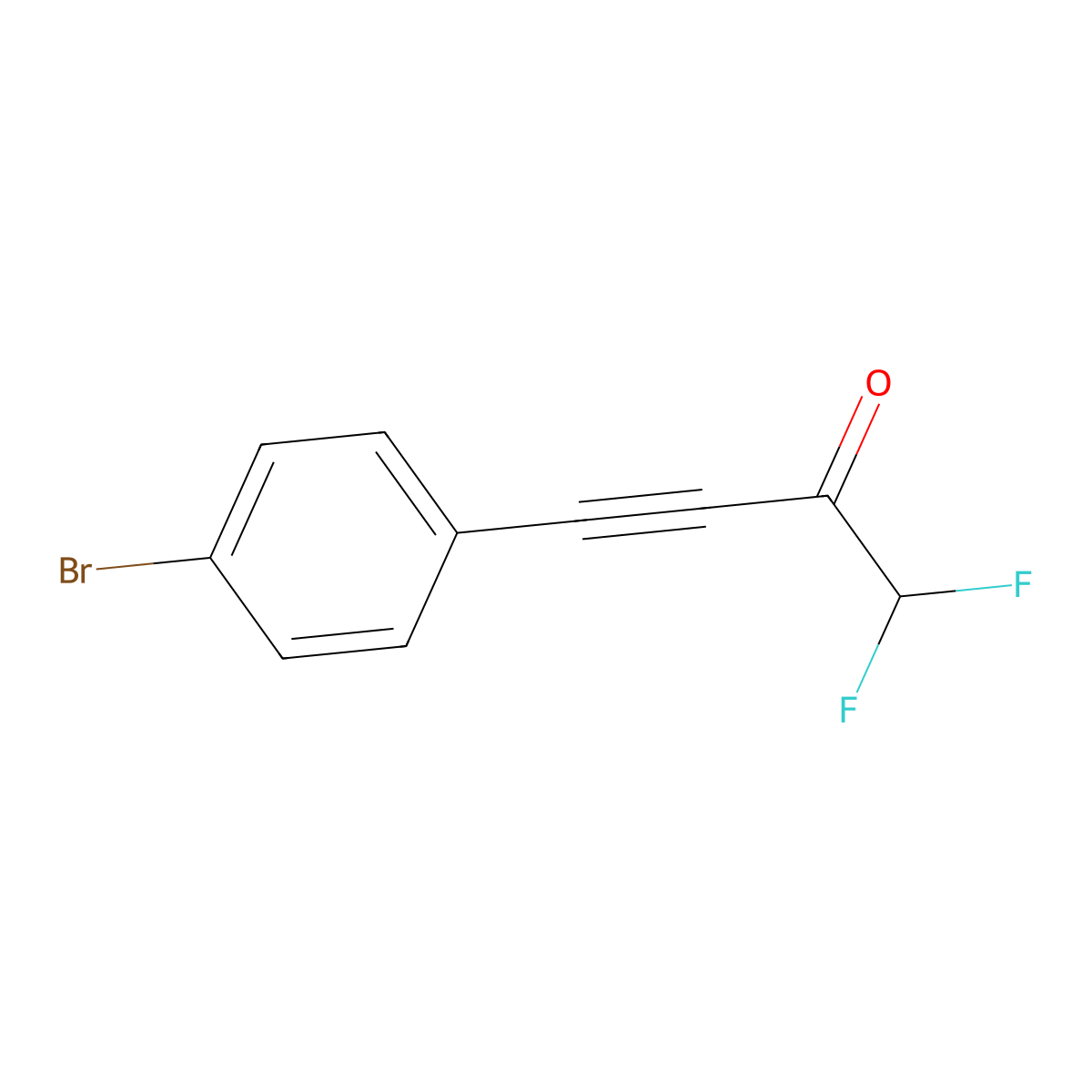 4-(4-Bromophenyl)-1,1-difluorobut-3-yn-2-one molecular structure, CAS 3002438-79-8