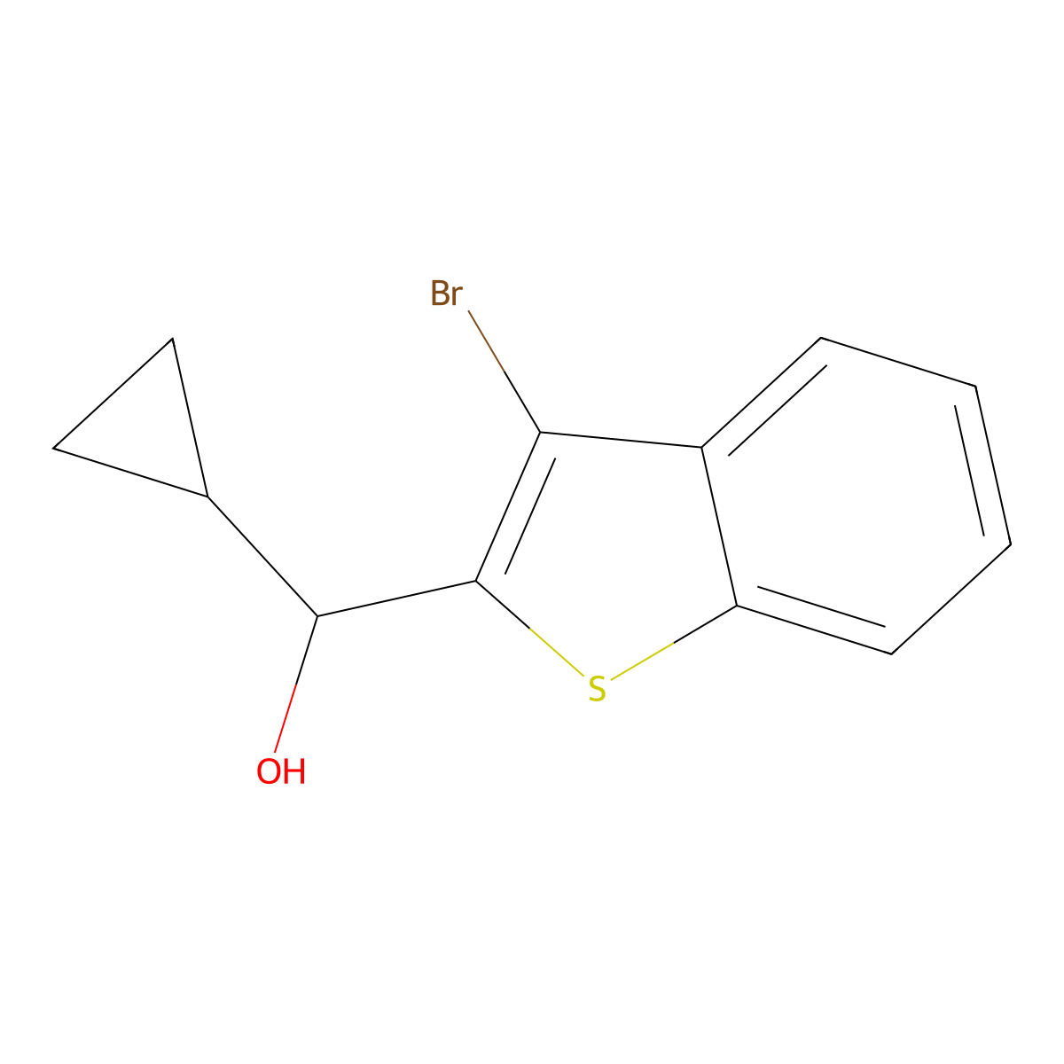 (3-BromobenZo[b]thiophen-2-yl)(cyclopropyl)methanol molecular structure, CAS 3002439-49-5