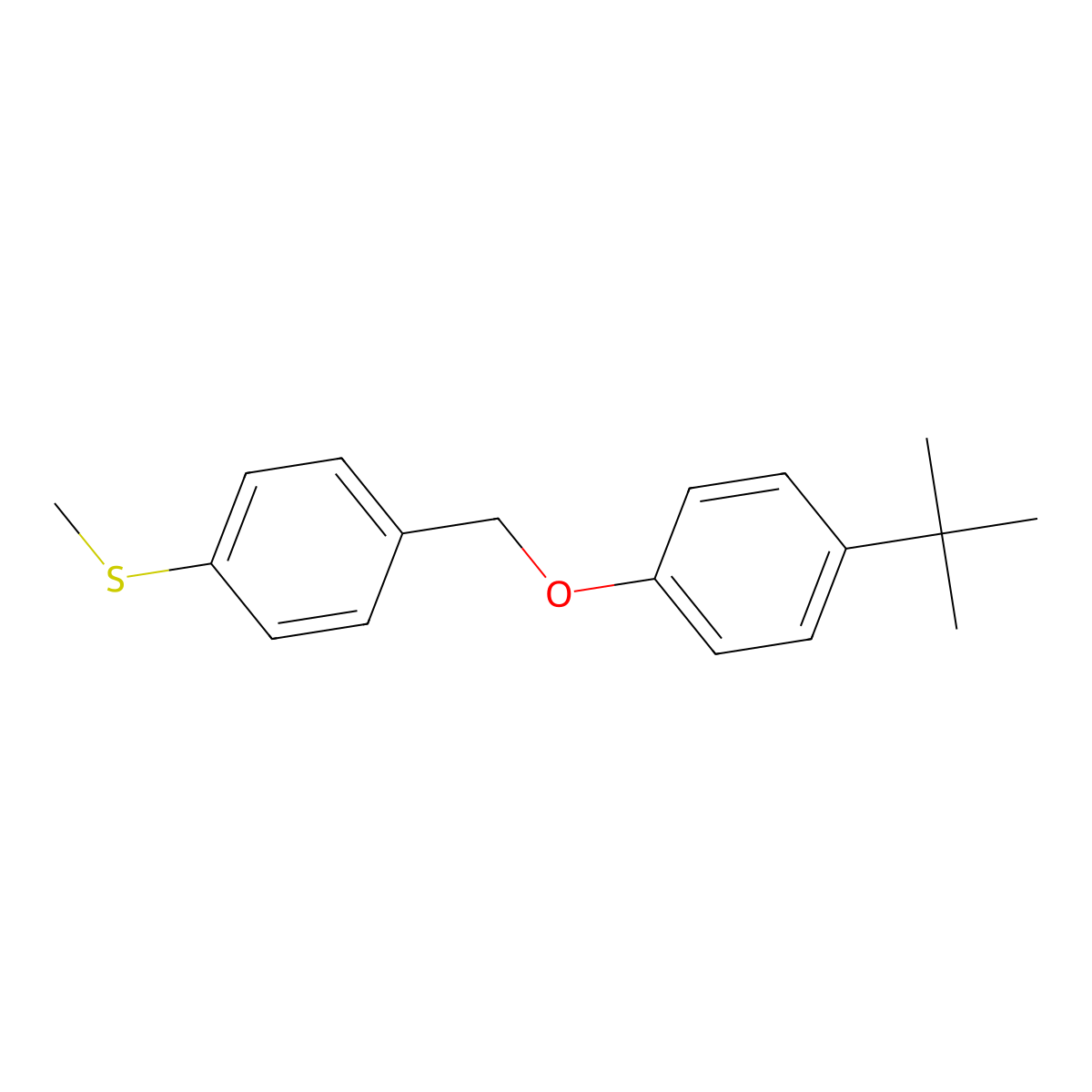 (4-((4-(Tert-butyl)phenoxy)methyl)phenyl)(methyl)sulfane molecular structure, CAS 3002439-58-6