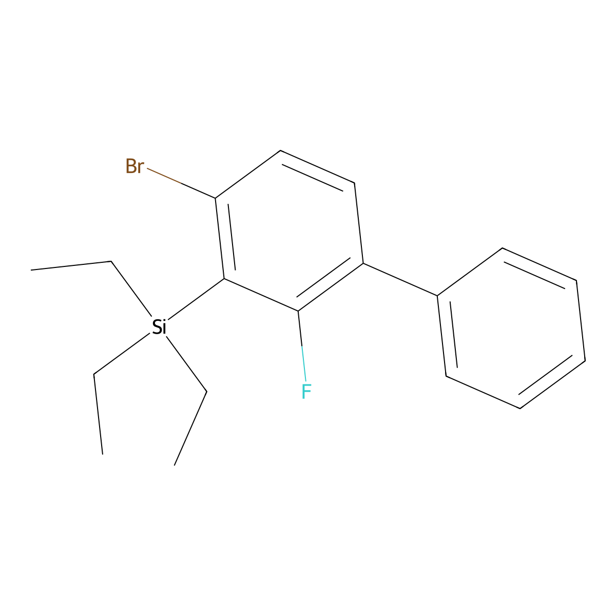 (4-Bromo-2-fluoro-[1,1'-biphenyl]-3-yl)triethylsilane molecular structure, CAS 3002439-63-3