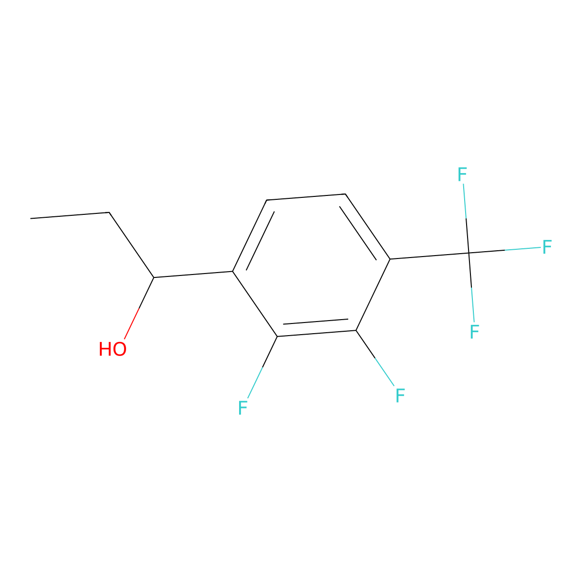 1-(2,3-Difluoro-4-(trifluoromethyl)phenyl)propan-1-ol molecular structure, CAS 3002439-73-5