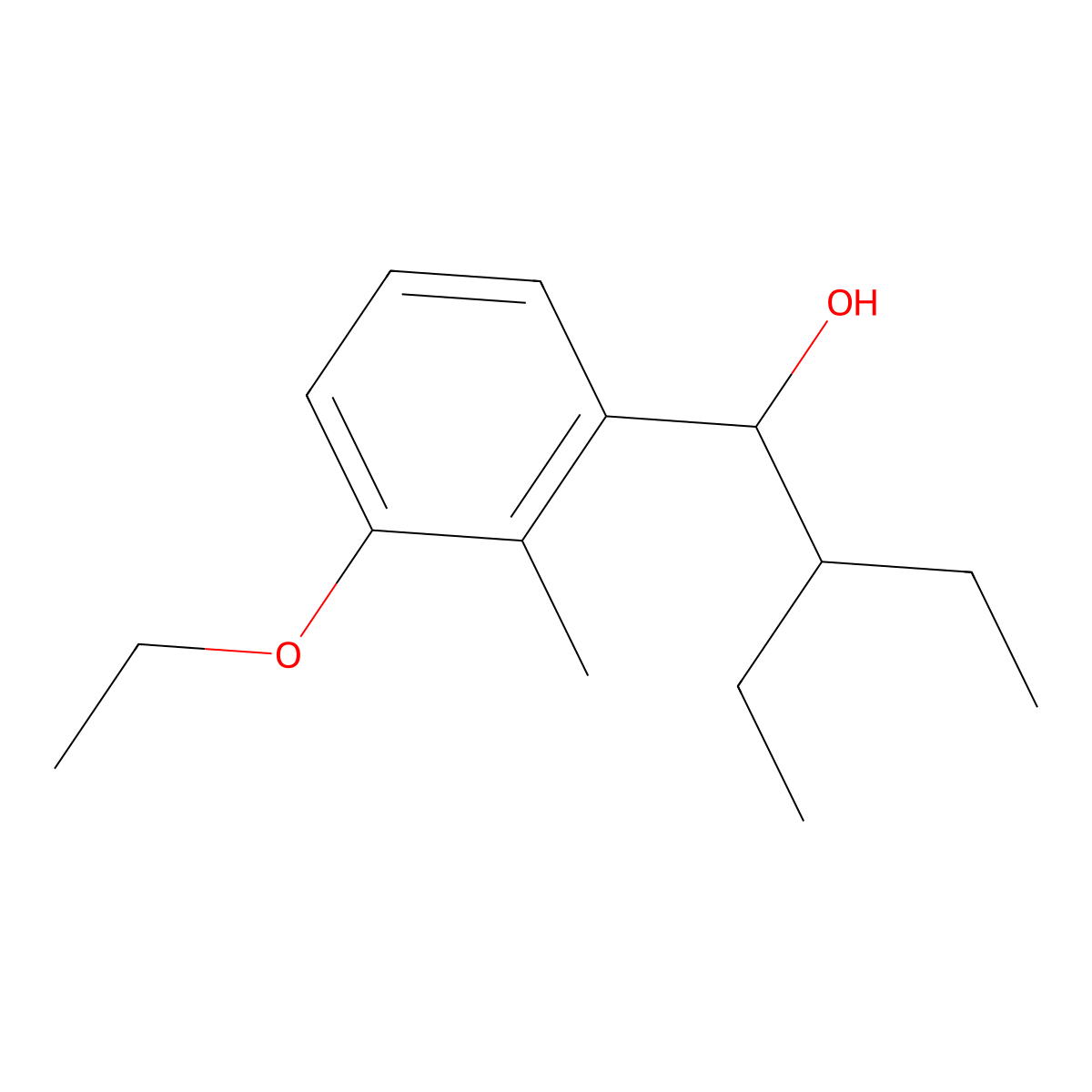 1-(3-Ethoxy-2-methylphenyl)-2-ethylbutan-1-ol molecular structure, CAS 3002440-40-3