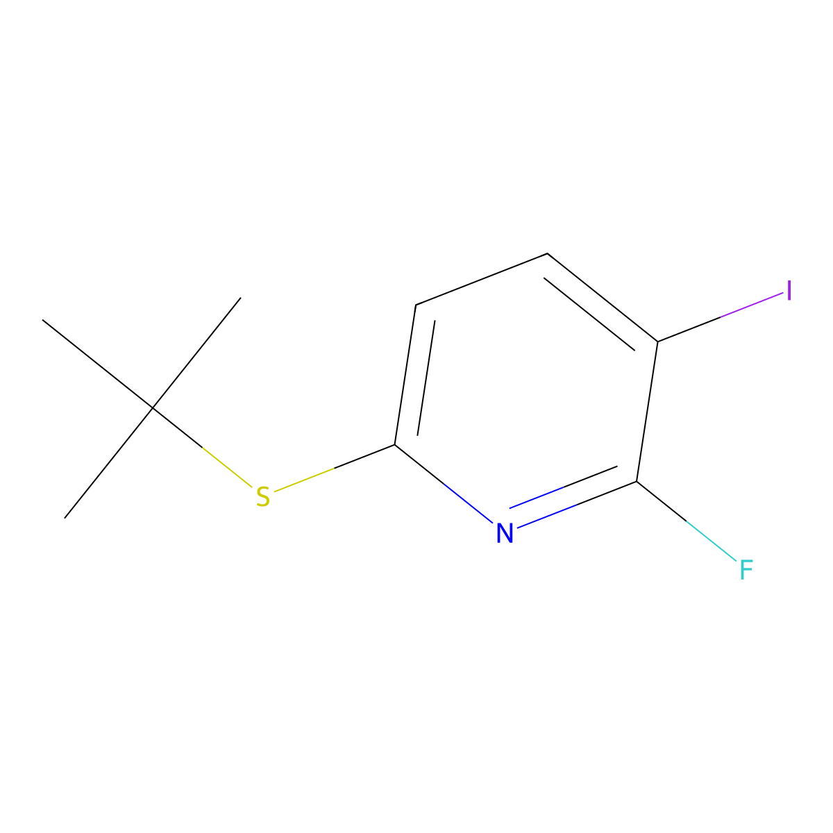 6-(Tert-butylthio)-2-fluoro-3-iodopyridine molecular structure, CAS 3002440-66-3