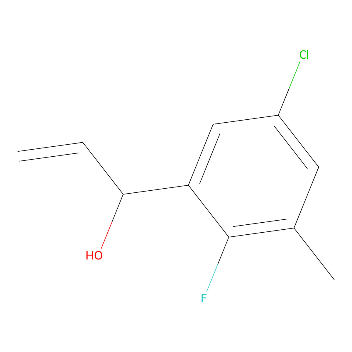 1-(5-Chloro-2-fluoro-3-methylphenyl)prop-2-en-1-ol molecular structure, CAS 3002441-18-8