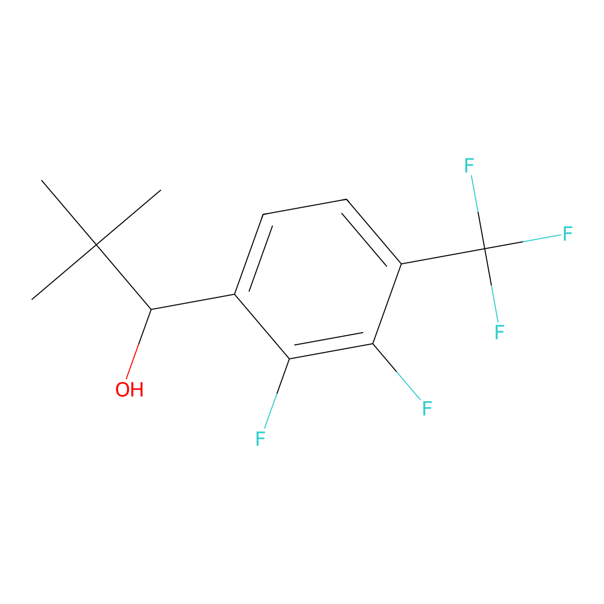 1-(2,3-Difluoro-4-(trifluoromethyl)phenyl)-2,2-dimethylpropan-1-ol molecular structure, CAS 3002441-21-3