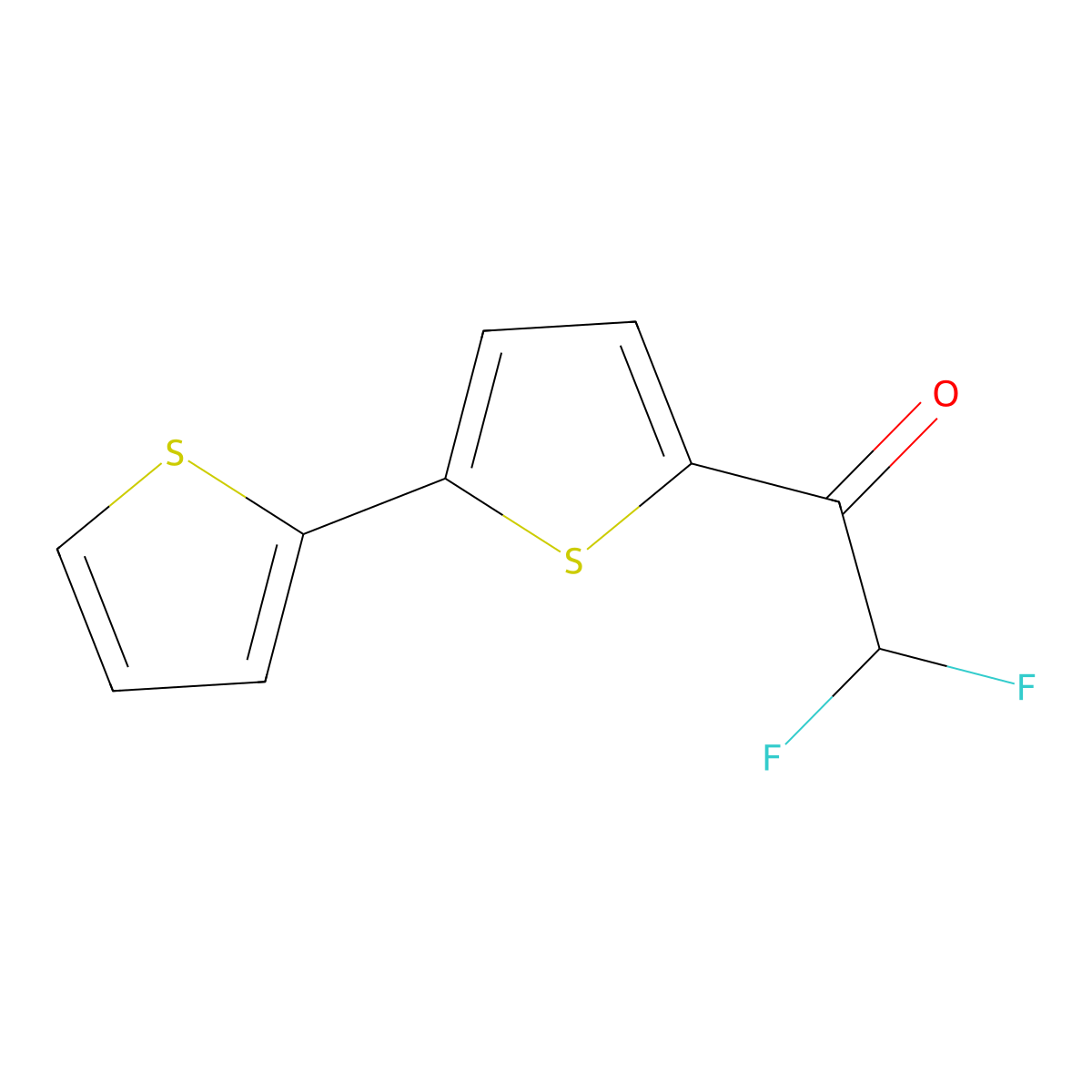 1-([2,2'-Bithiophen]-5-yl)-2,2-difluoroethanone molecular structure, CAS 3002441-36-0
