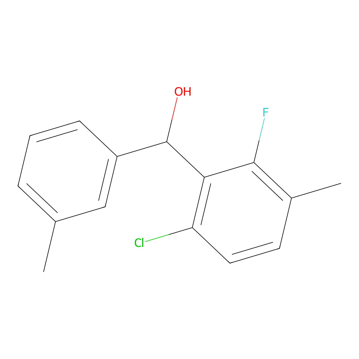(6-Chloro-2-fluoro-3-methylphenyl)(m-tolyl)methanol molecular structure, CAS 3002441-51-9