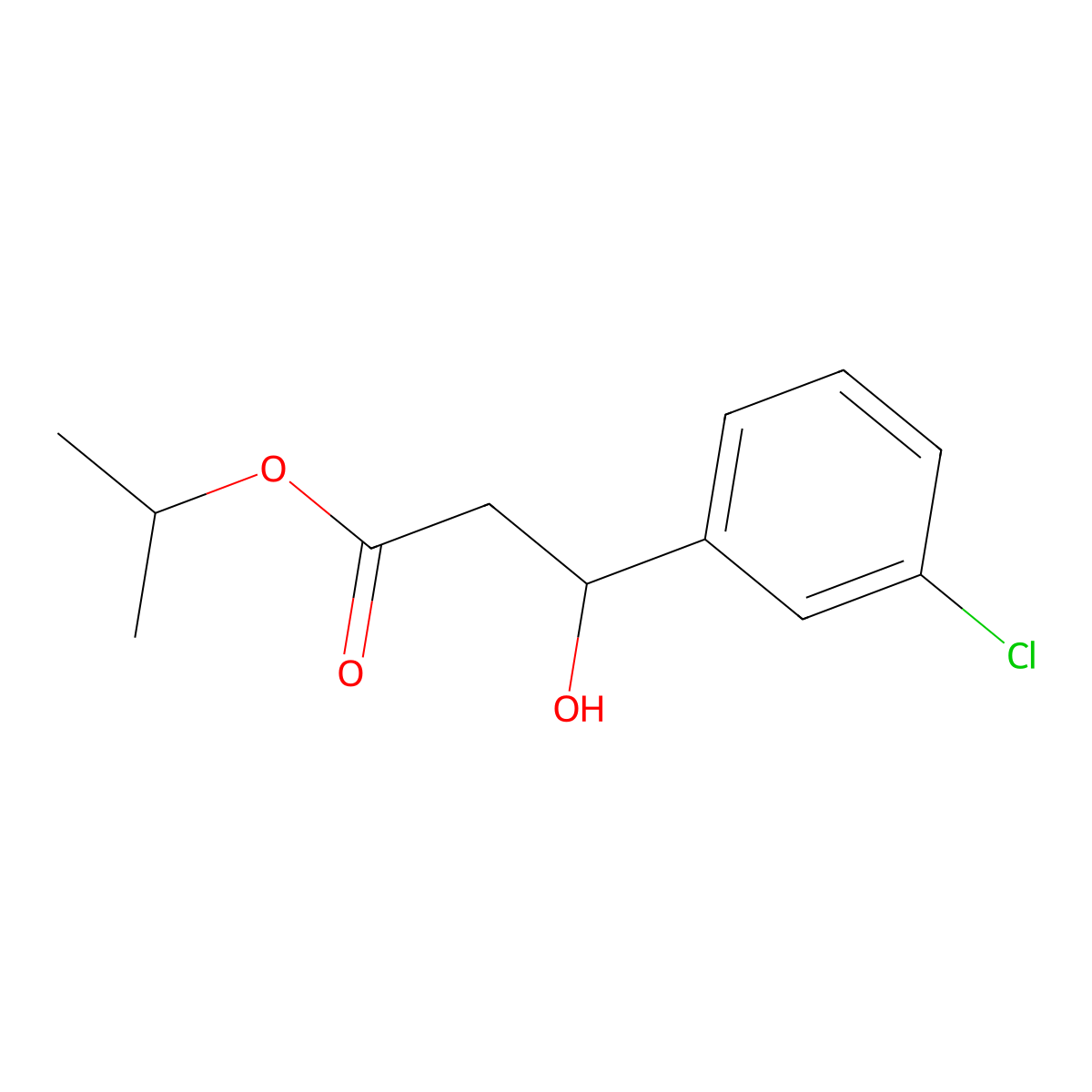 Isopropyl 3-(3-chlorophenyl)-3-hydroxypropanoate molecular structure, CAS 3002441-85-9