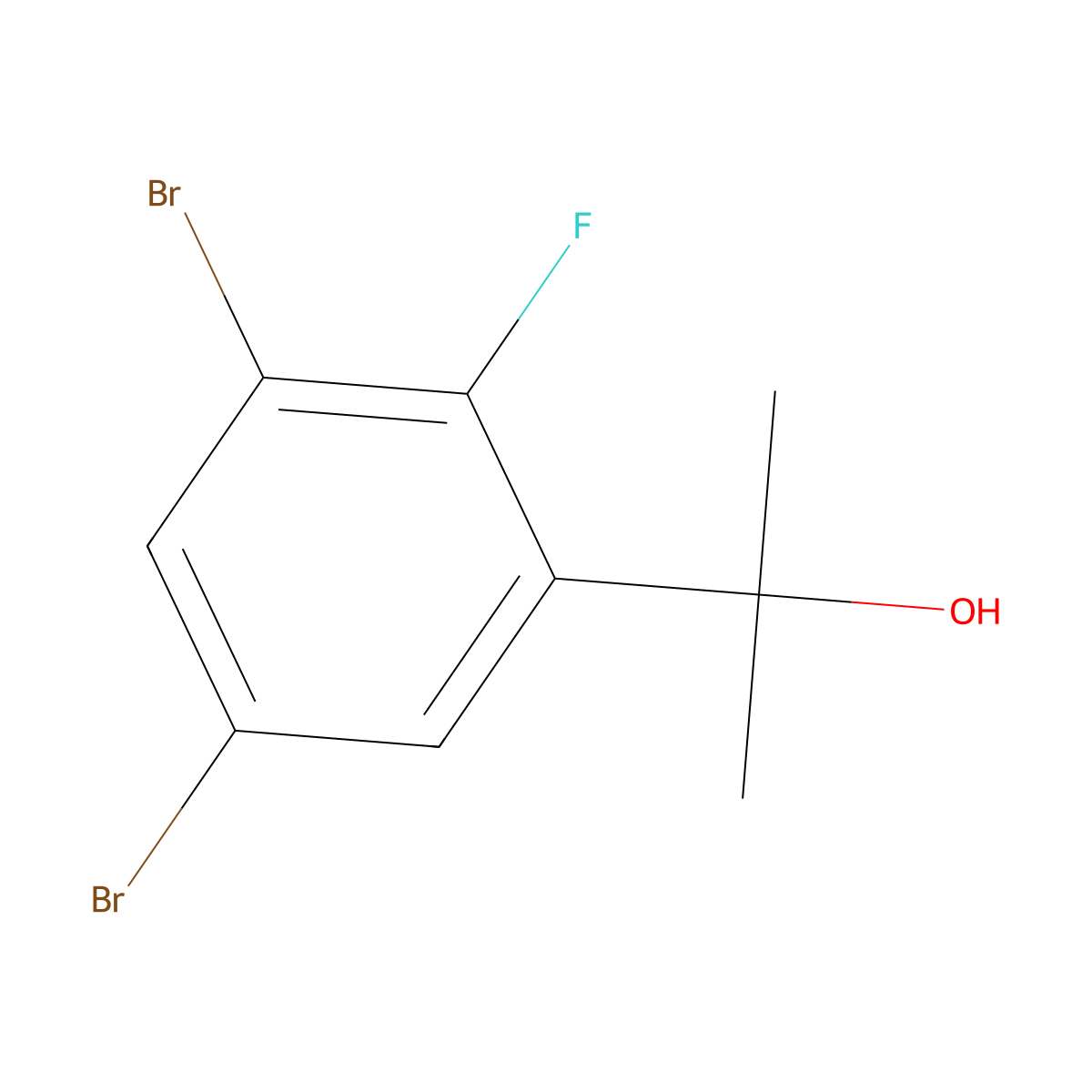 2-(3,5-Dibromo-2-fluorophenyl)propan-2-ol molecular structure, CAS 3002441-94-0