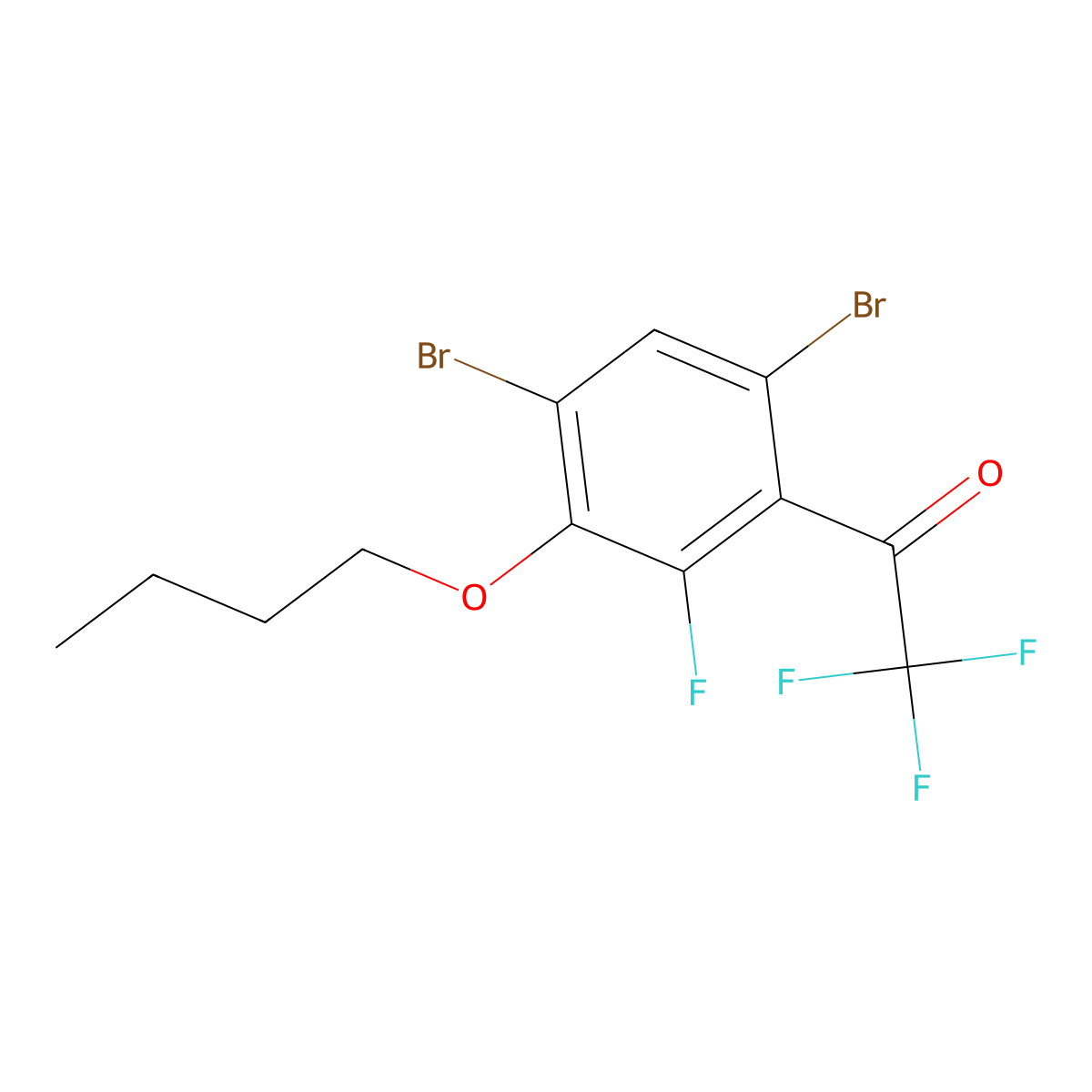 1-(4,6-Dibromo-3-butoxy-2-fluorophenyl)-2,2,2-trifluoroethanone molecular structure, CAS 3002442-00-1