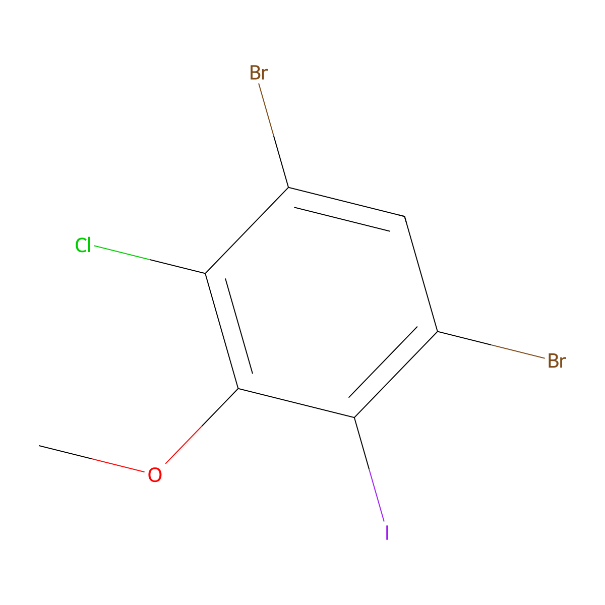 1,5-Dibromo-2-chloro-4-iodo-3-methoxybenzene molecular structure, CAS 3002442-08-9
