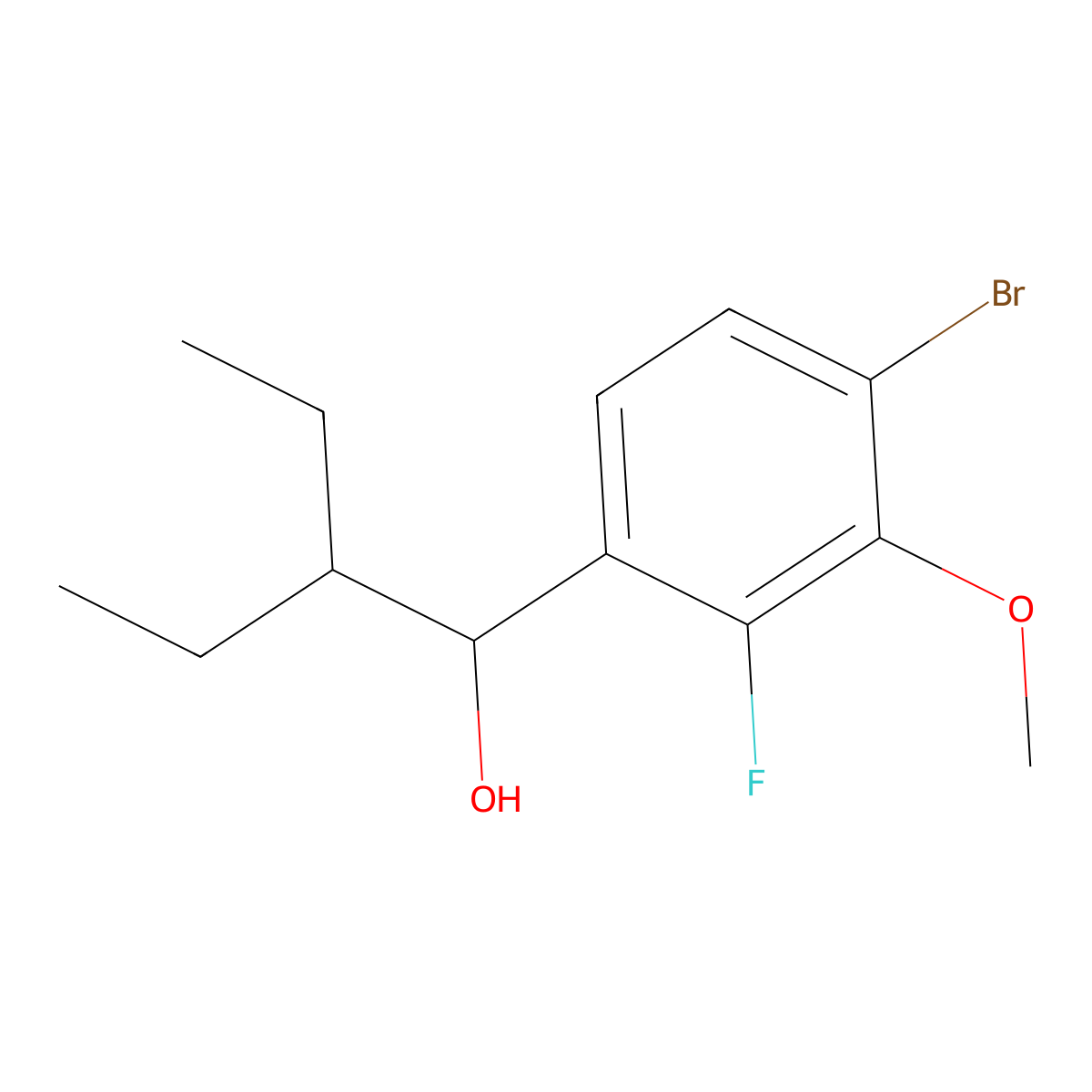 1-(4-Bromo-2-fluoro-3-methoxyphenyl)-2-ethylbutan-1-ol molecular structure, CAS 3002442-18-1