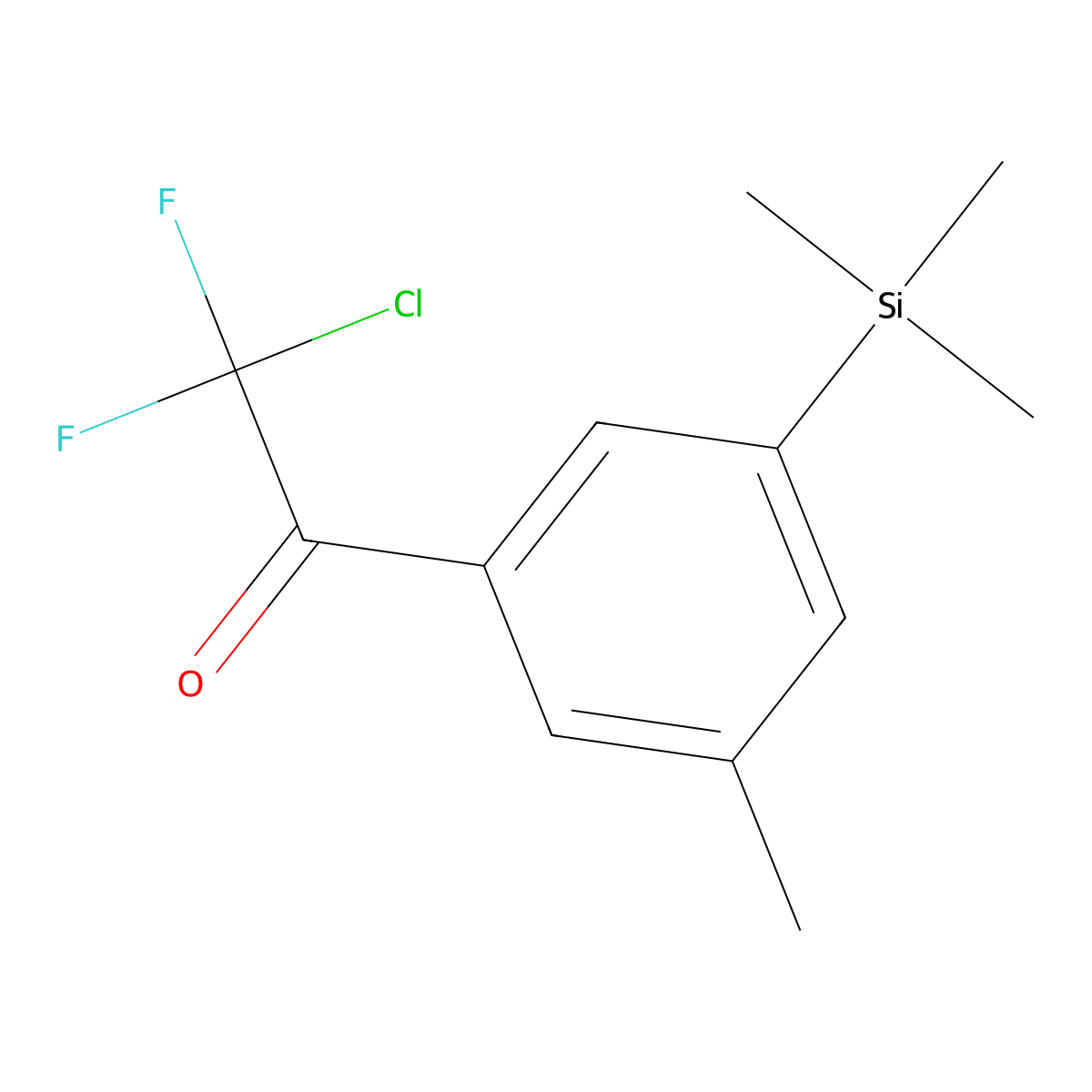 2-Chloro-2,2-difluoro-1-(3-methyl-5-(trimethylsilyl)phenyl)ethanone molecular structure, CAS 3002442-29-4