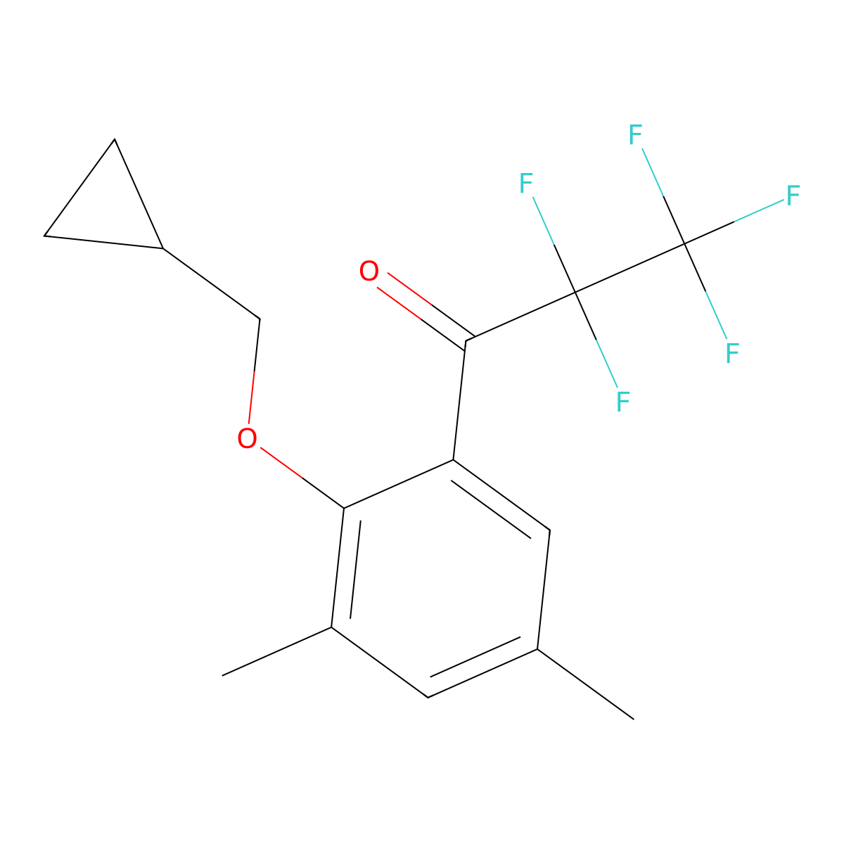 1-(2-(Cyclopropylmethoxy)-3,5-dimethylphenyl)-2,2,3,3,3-pentafluoropropan-1-one molecular structure, CAS 3002442-74-9