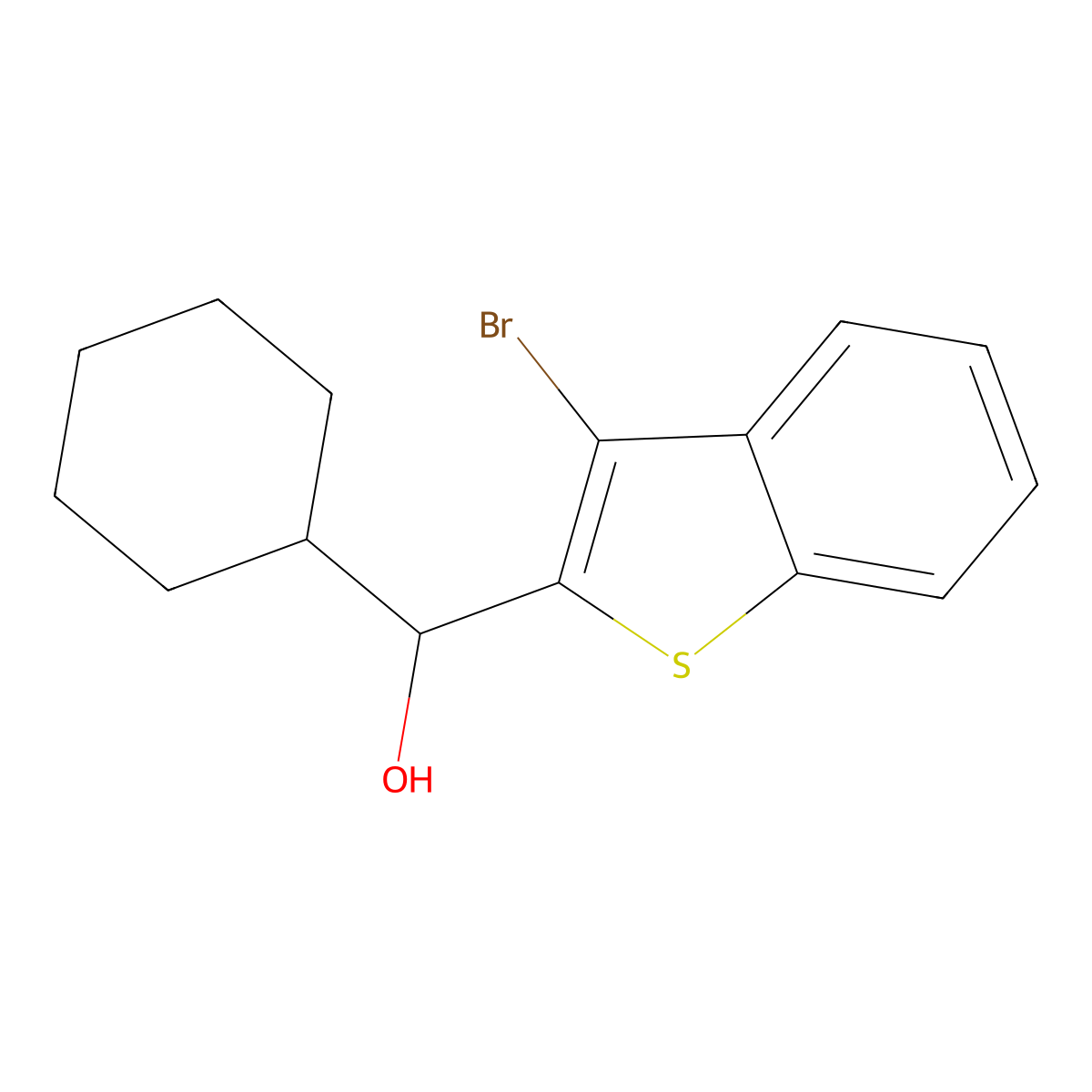 (3-Bromobenzo[b]thiophen-2-yl)(cyclohexyl)methanol molecular structure, CAS 3002442-94-3