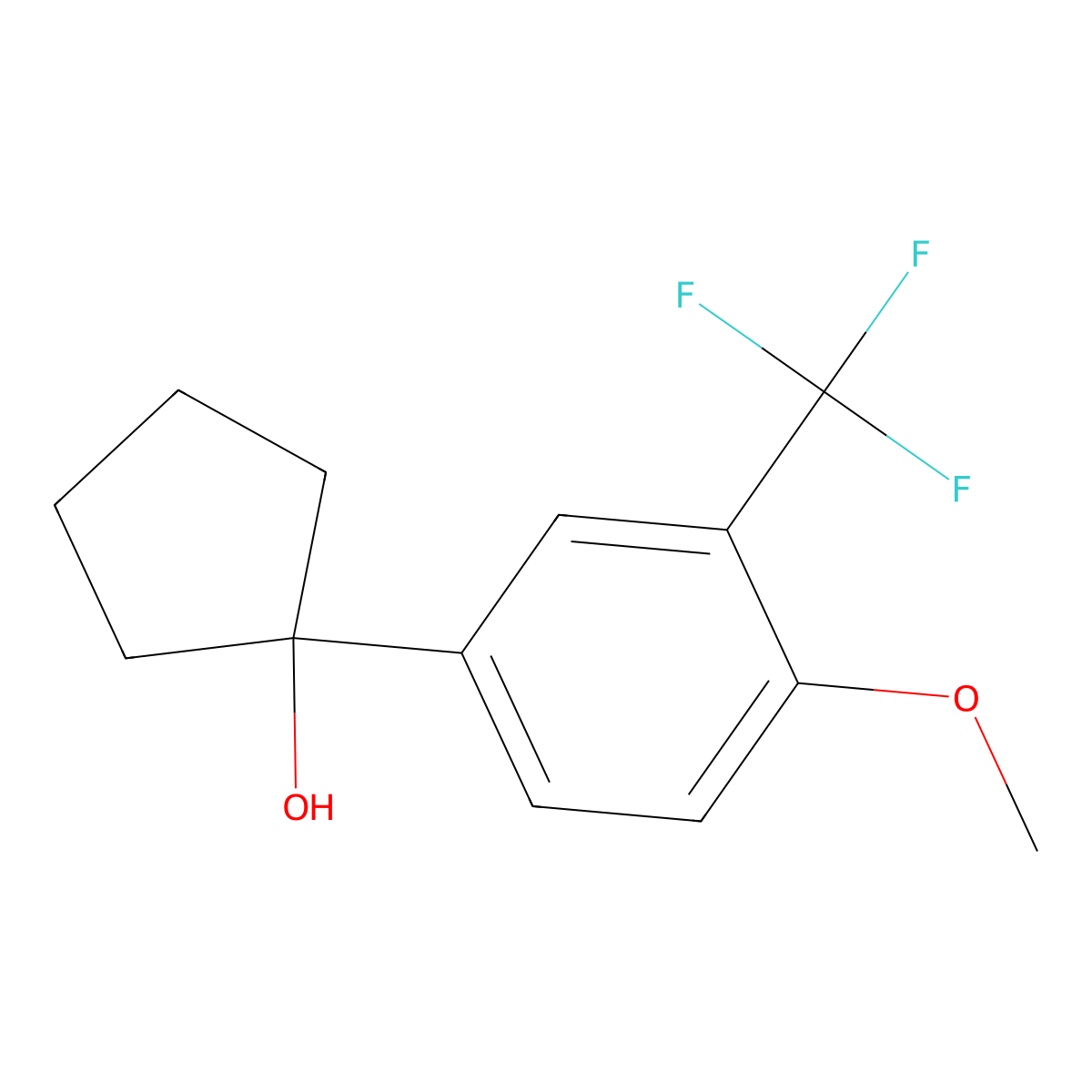 1-(4-Methoxy-3-(trifluoromethyl)phenyl)cyclopentanol molecular structure, CAS 3002443-40-2