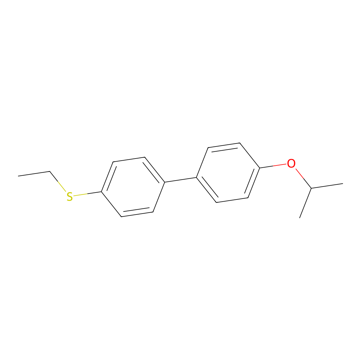Ethyl(4'-isopropoxy-[1,1'-biphenyl]-4-yl)sulfane molecular structure, CAS 3002444-26-7