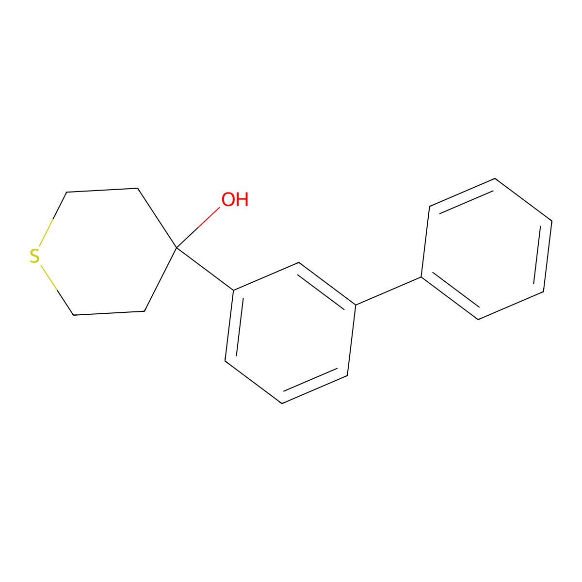 4-([1,1'-biphenyl]-3-yl)tetrahydro-2H-thiopyran-4-ol molecular structure, CAS 3002444-46-1