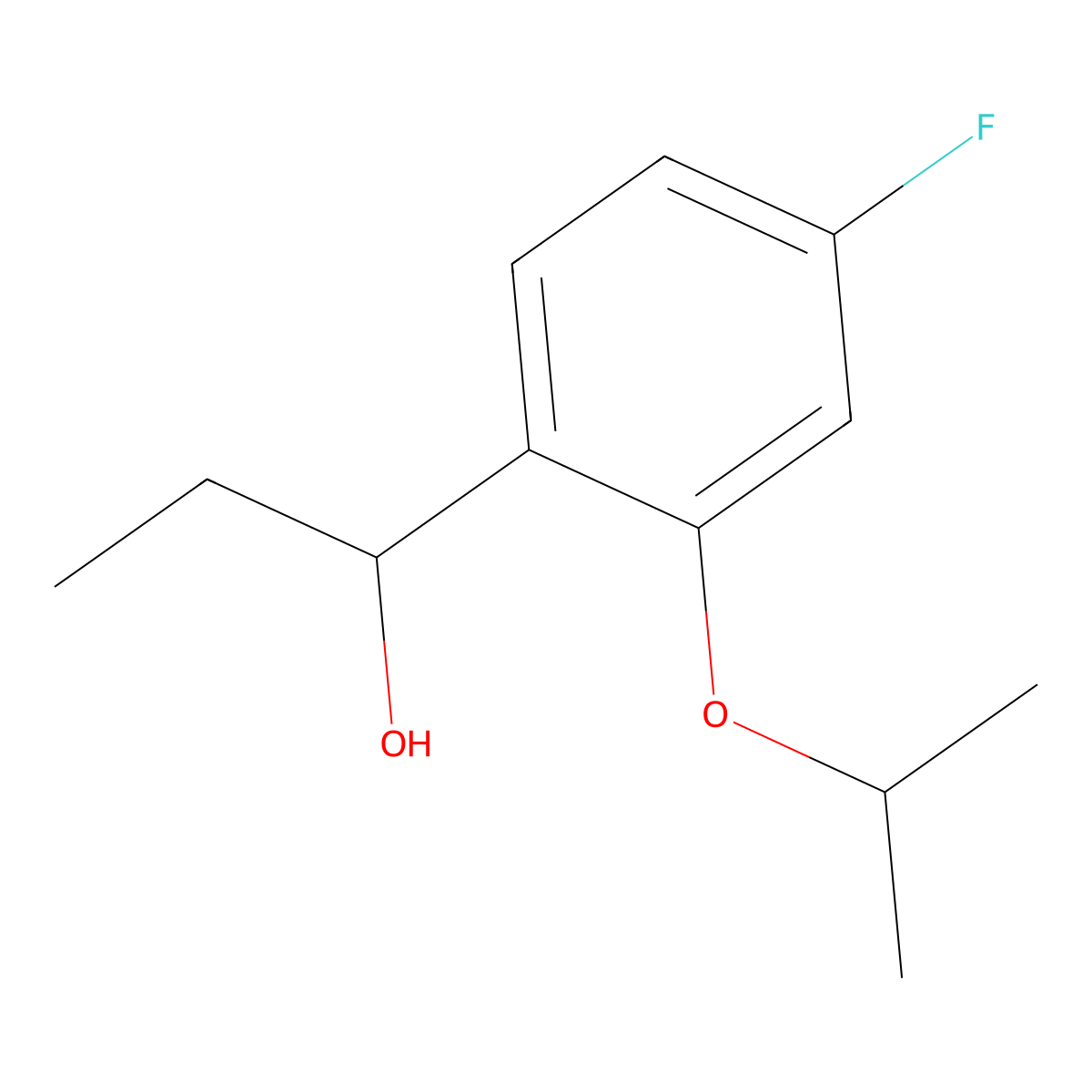 1-(4-Fluoro-2-isopropoxyphenyl)propan-1-ol molecular structure, CAS 3002444-87-0