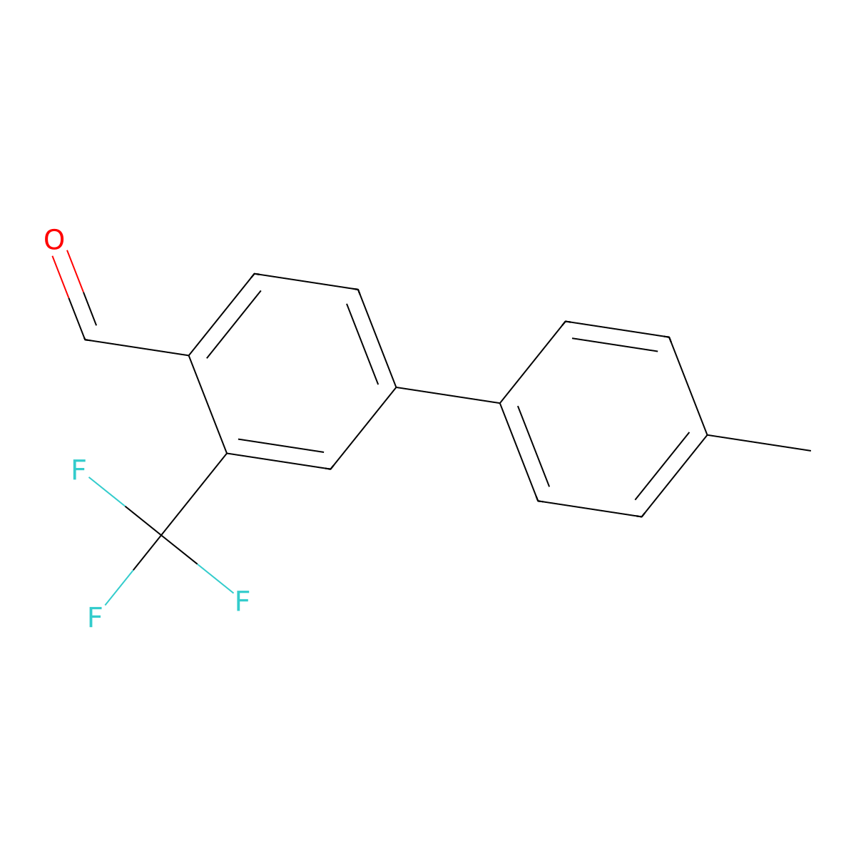 4'-Methyl-3-(trifluoromethyl)-[1,1'-biphenyl]-4-carbaldehyde molecular structure, CAS 3002444-92-7