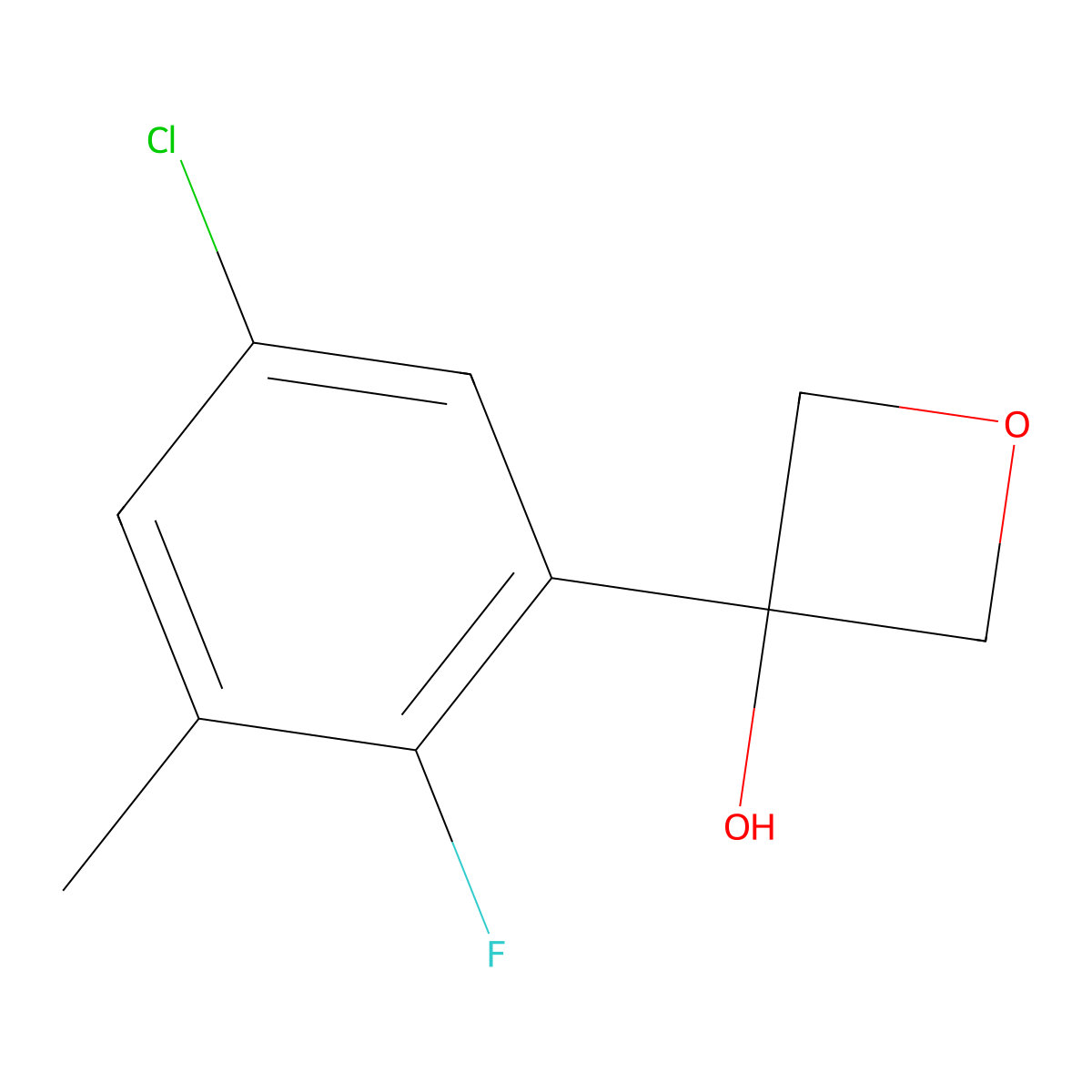 3-(5-Chloro-2-fluoro-3-methylphenyl)oxetan-3-ol molecular structure, CAS 3002445-42-0