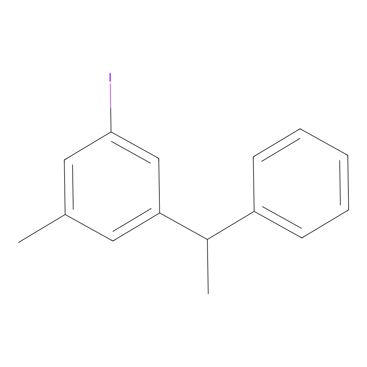 1-Iodo-3-methyl-5-(1-phenylethyl)benzene molecular structure, CAS 3002445-76-0