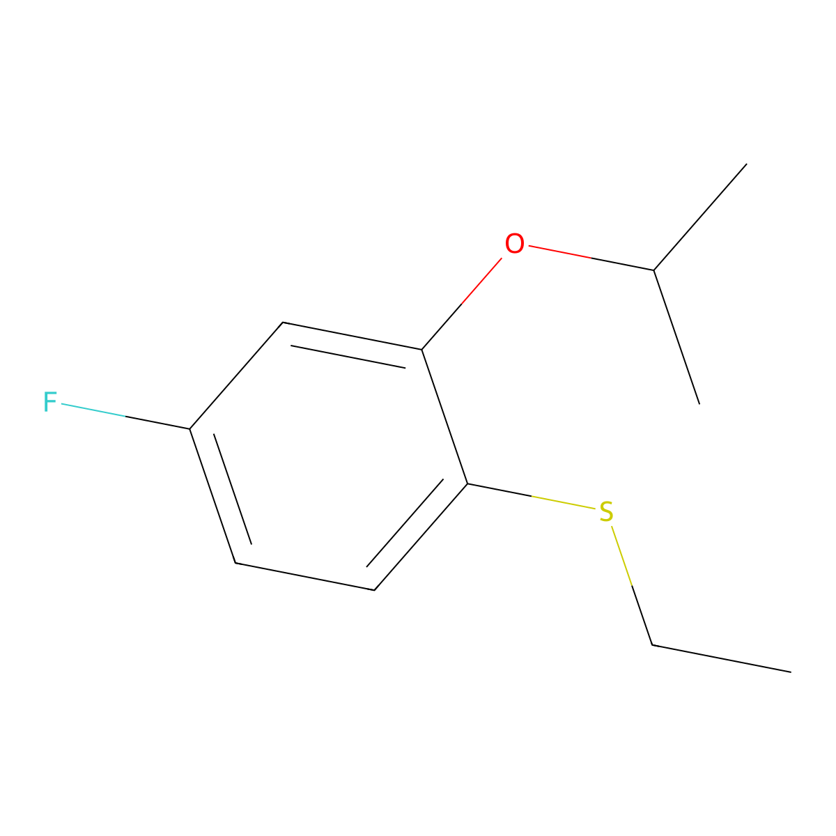 Ethyl(4-fluoro-2-isopropoxyphenyl)sulfane molecular structure, CAS 3002445-94-2