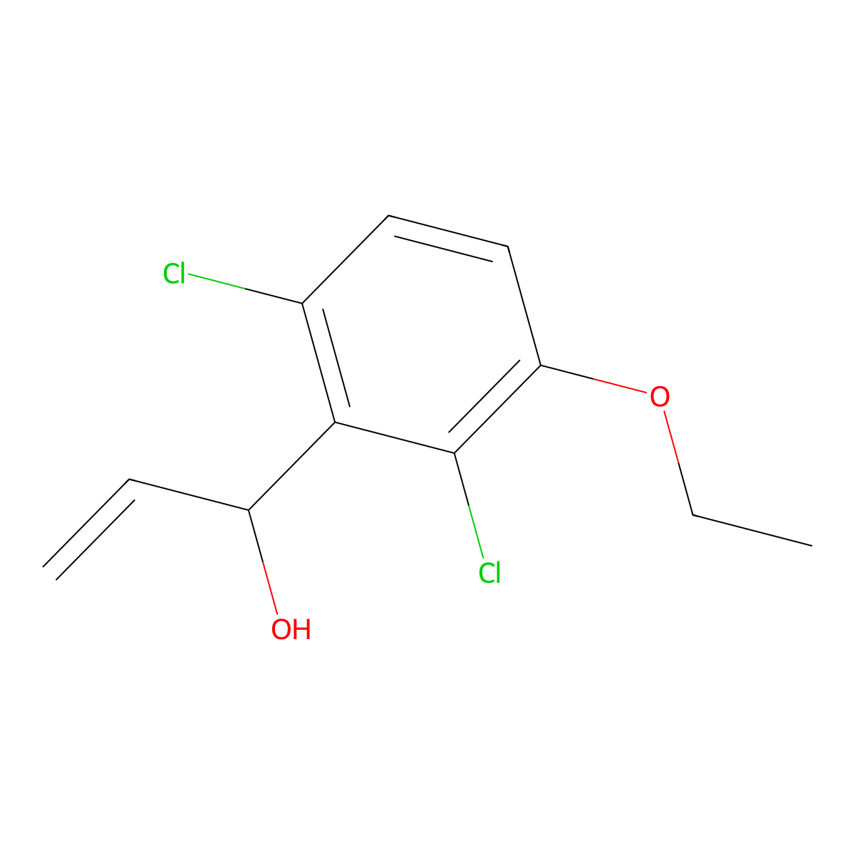 1-(2,6-Dichloro-3-ethoxyphenyl)prop-2-en-1-ol molecular structure, CAS 3002446-81-0