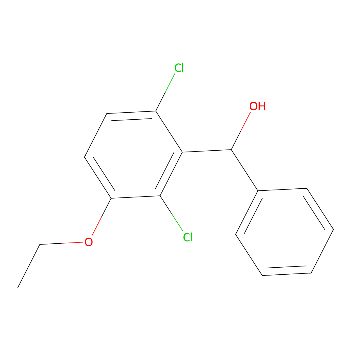 (2,6-Dichloro-3-ethoxyphenyl)(phenyl)methanol molecular structure, CAS 3002446-93-4