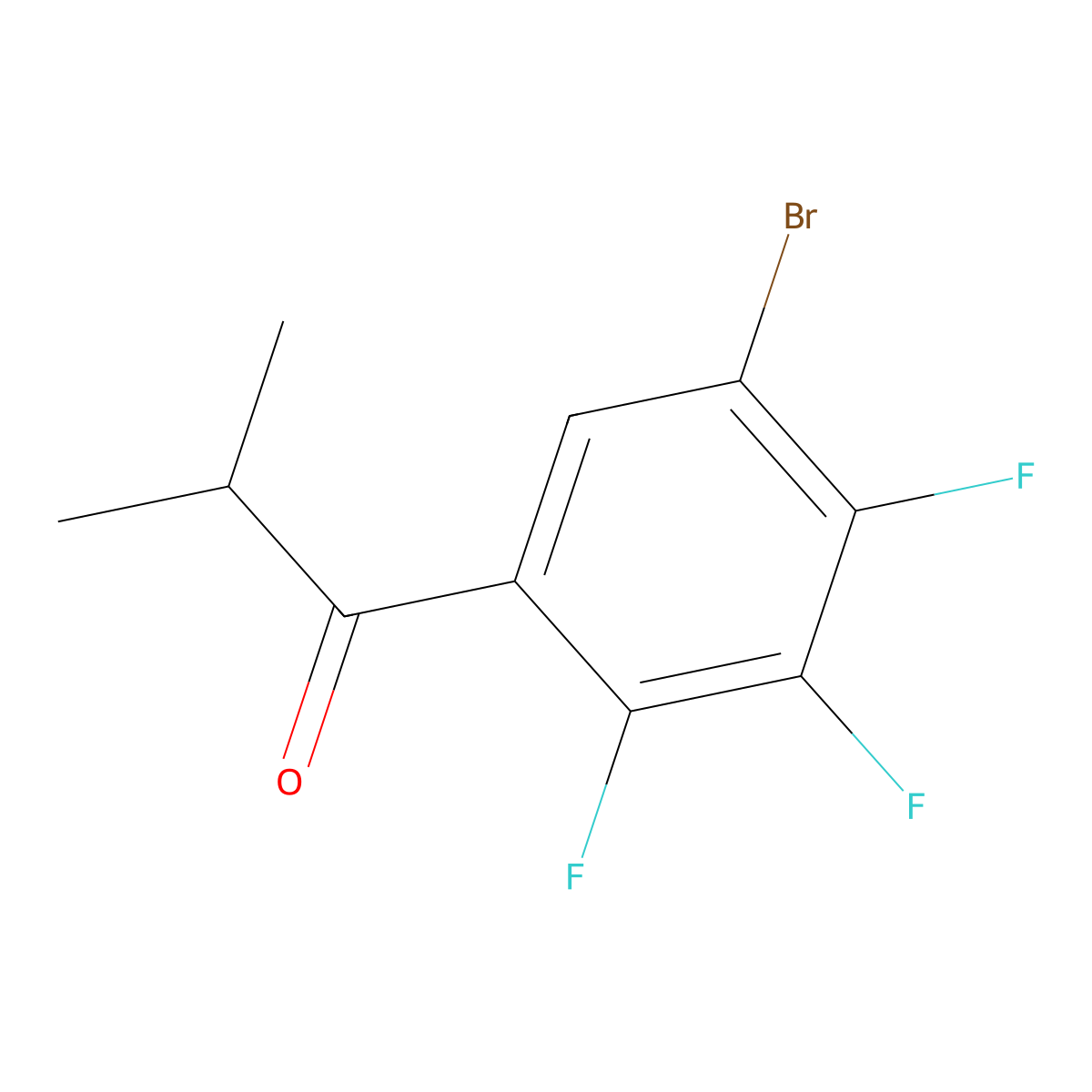 1-(5-Bromo-2,3,4-trifluorophenyl)-2-methylpropan-1-one molecular structure, CAS 3002447-39-1