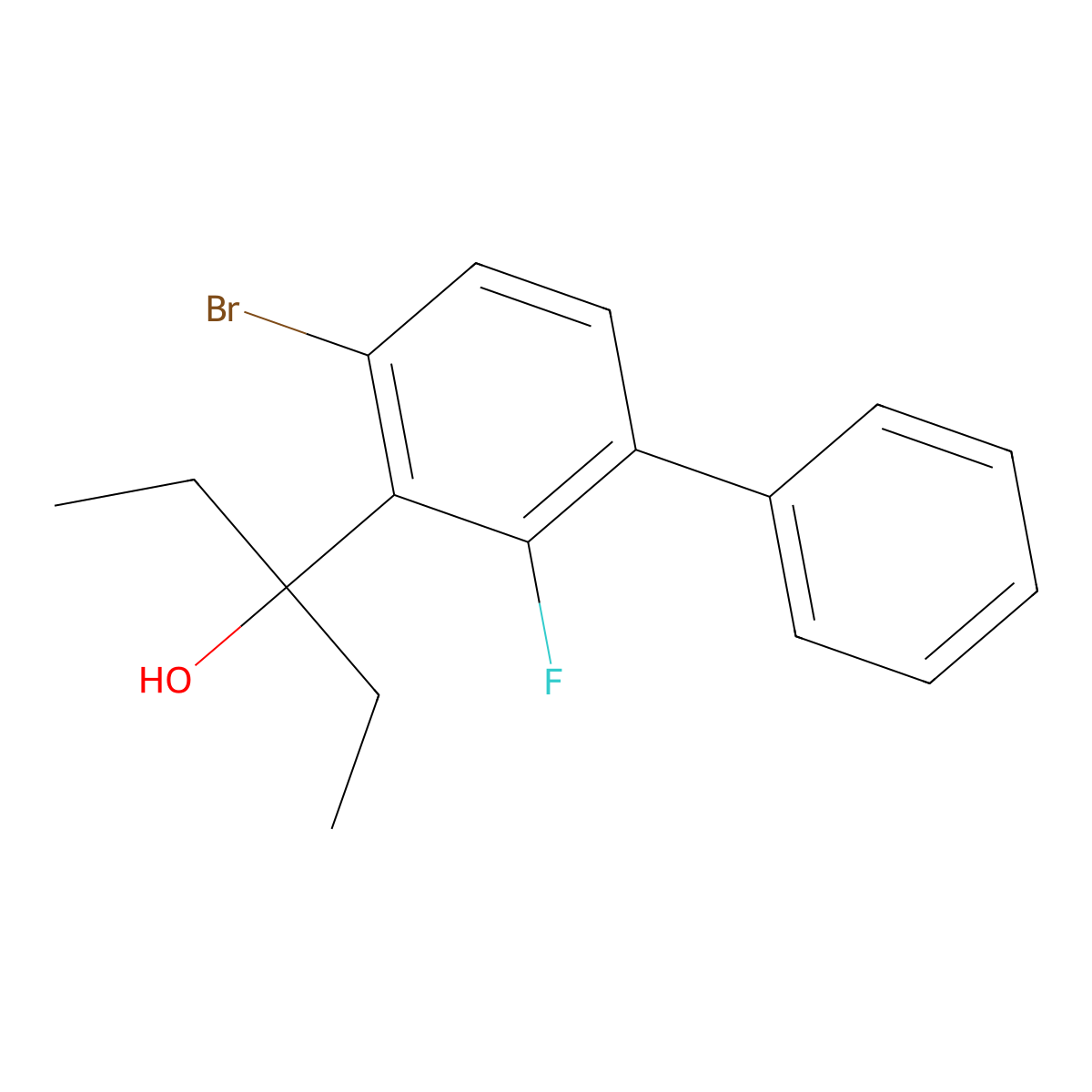 3-(4-Bromo-2-fluoro-[1,1'-biphenyl]-3-yl)pentan-3-ol molecular structure, CAS 3002447-43-7